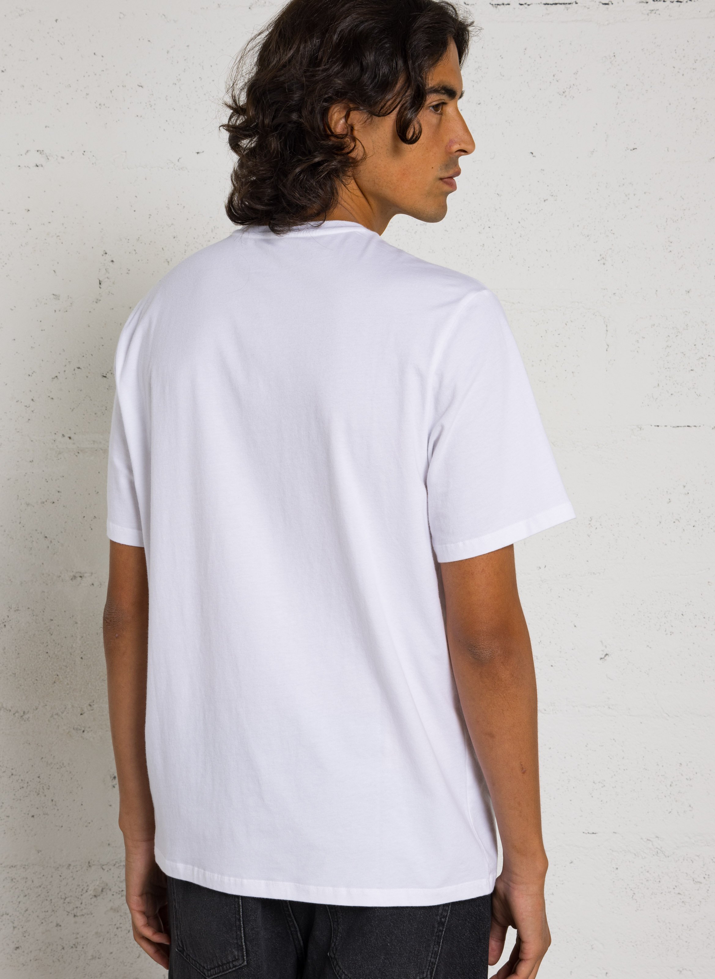 Gerade geschnittenes Rundhals-T-Shirt aus Bio-Baumwoll-Mix MAJESTIC FILATURES Weiss
