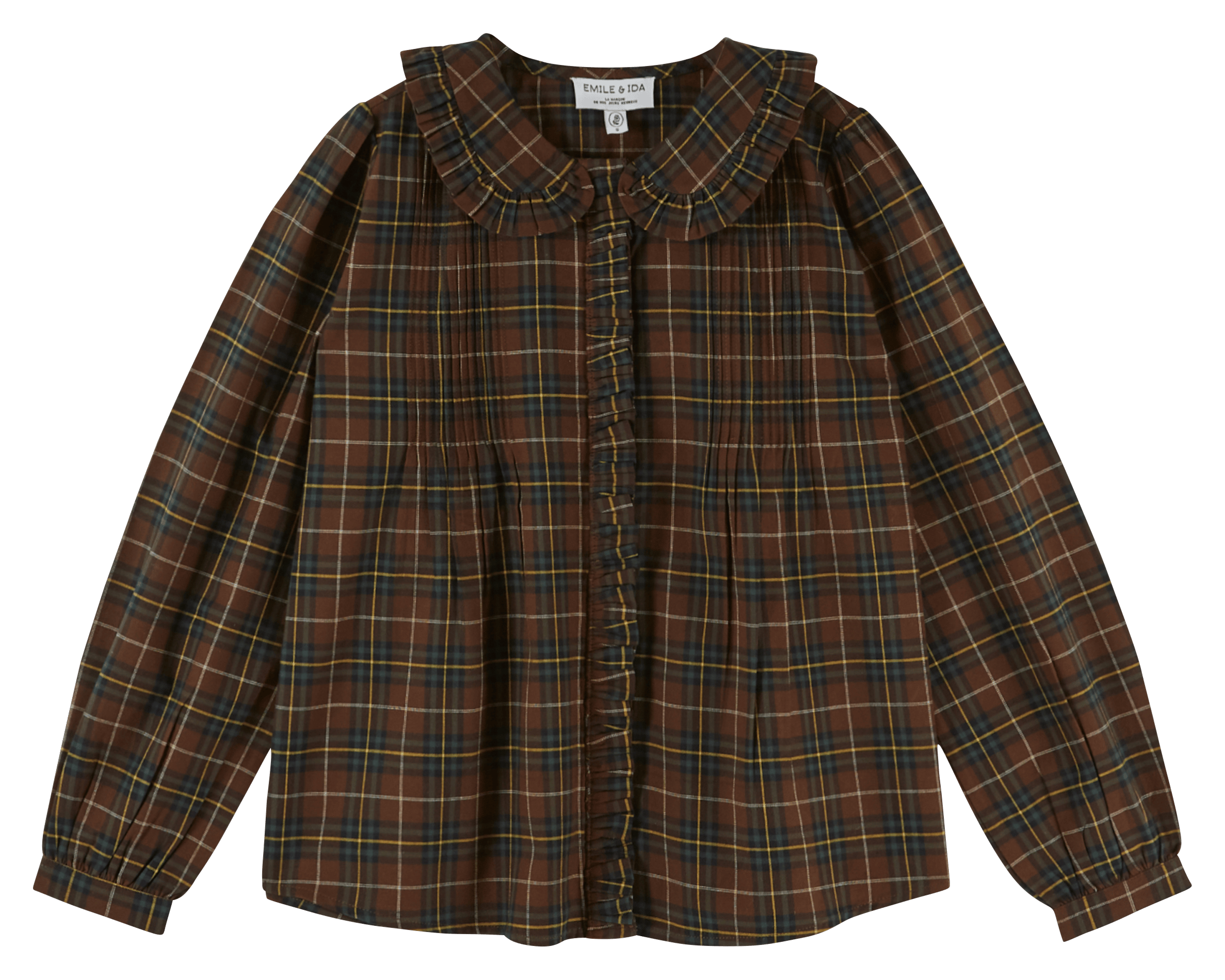 Blouse droite à carreaux en coton biologique EMILE ET IDA Multicolore