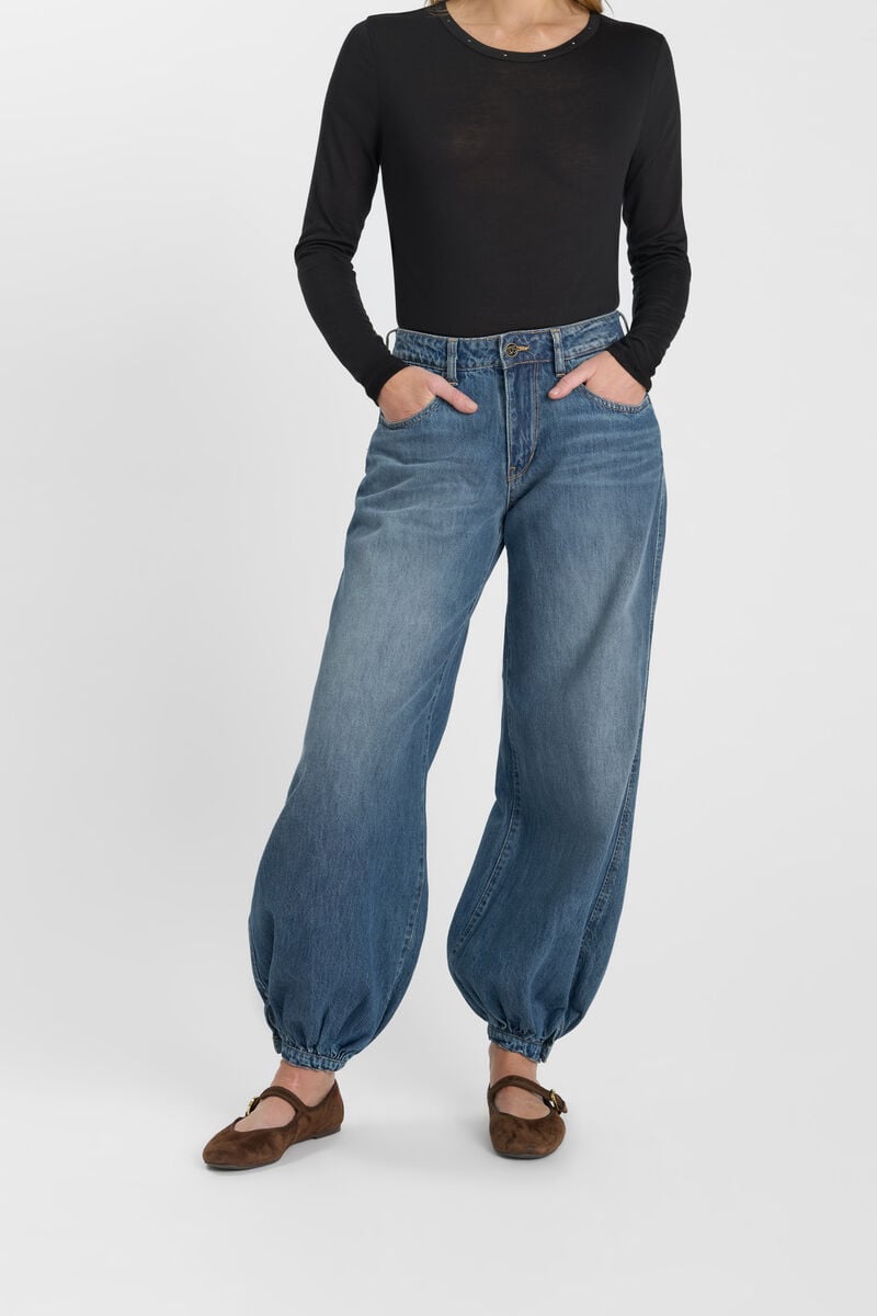 Loose jeans, wide, length 34 LE TEMPS DES CERISES Blue