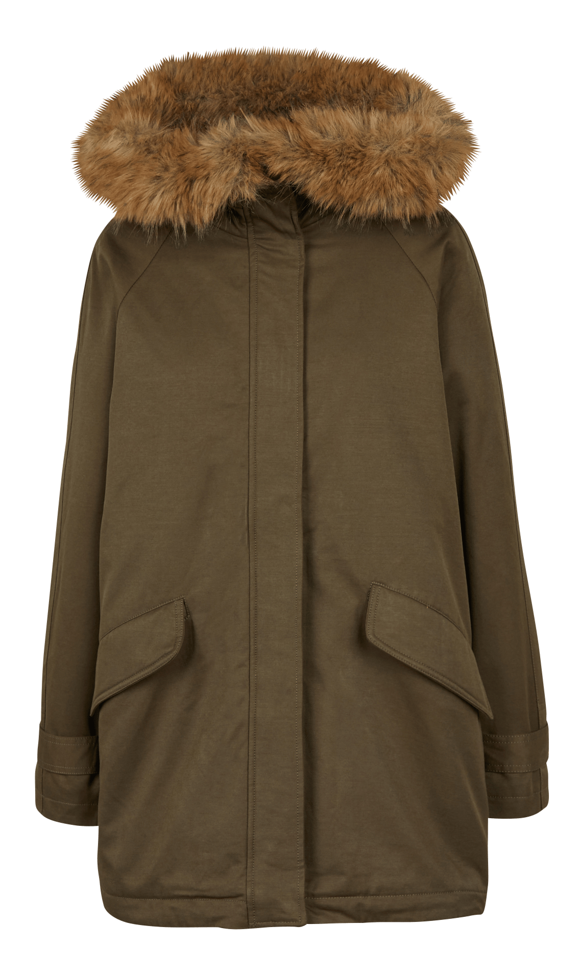 Oversized mantel van gemengd katoen LA FEE MARABOUTEE Kaki