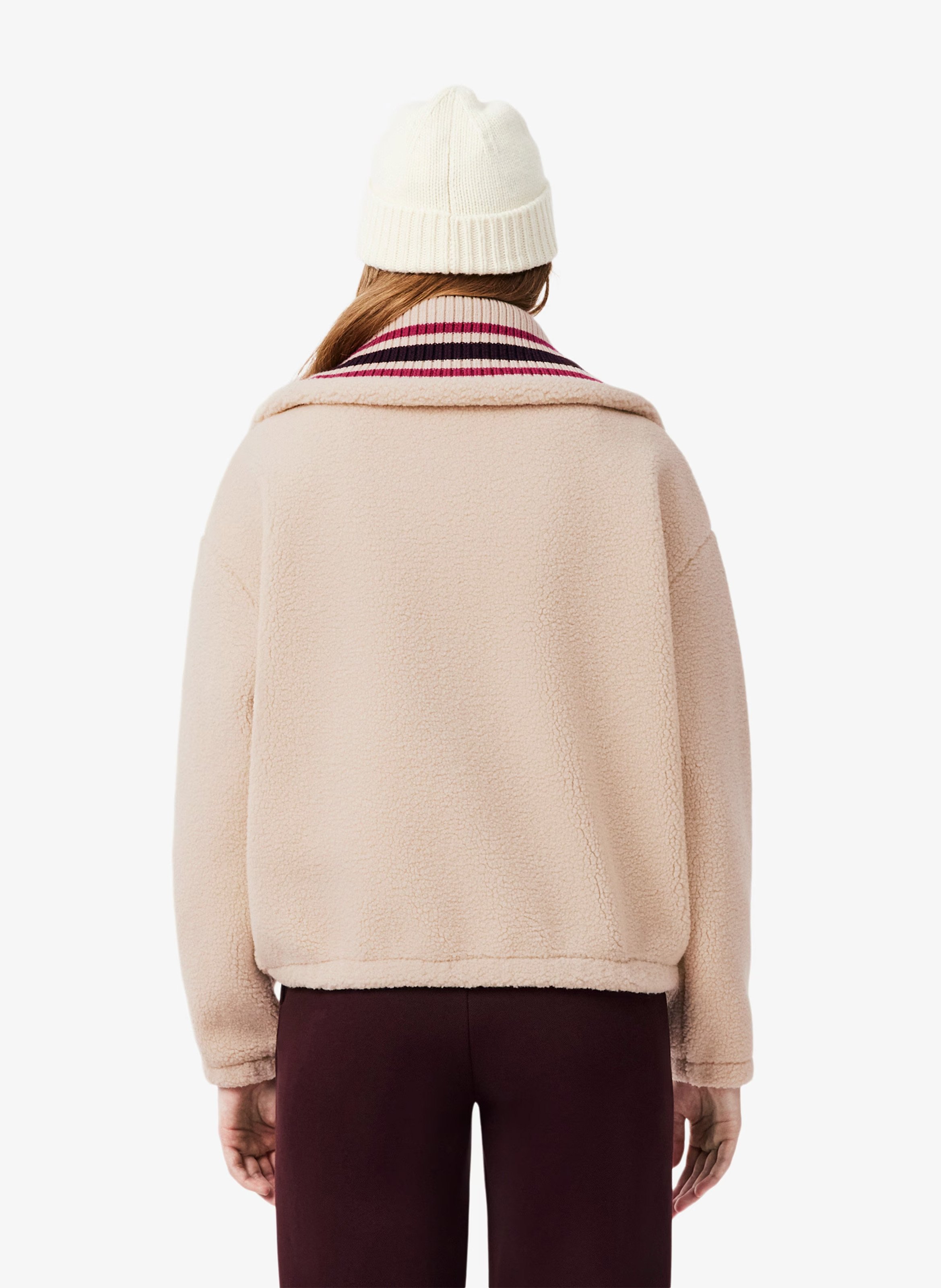 Sweat duveteux col camionneur LACOSTE Beige