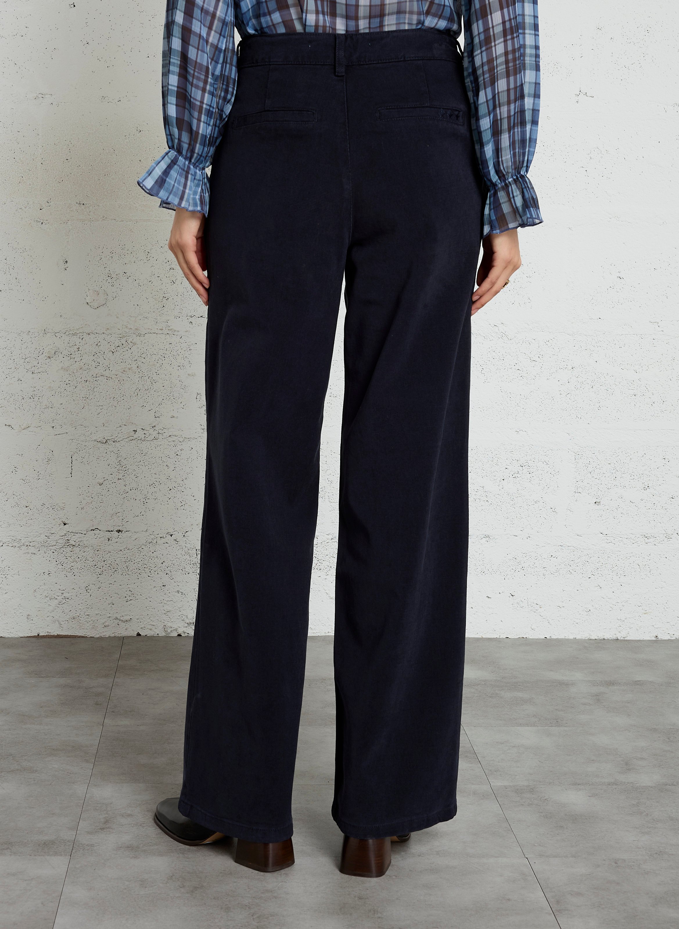 High-waisted wide-leg pants SUD EXPRESS Blue