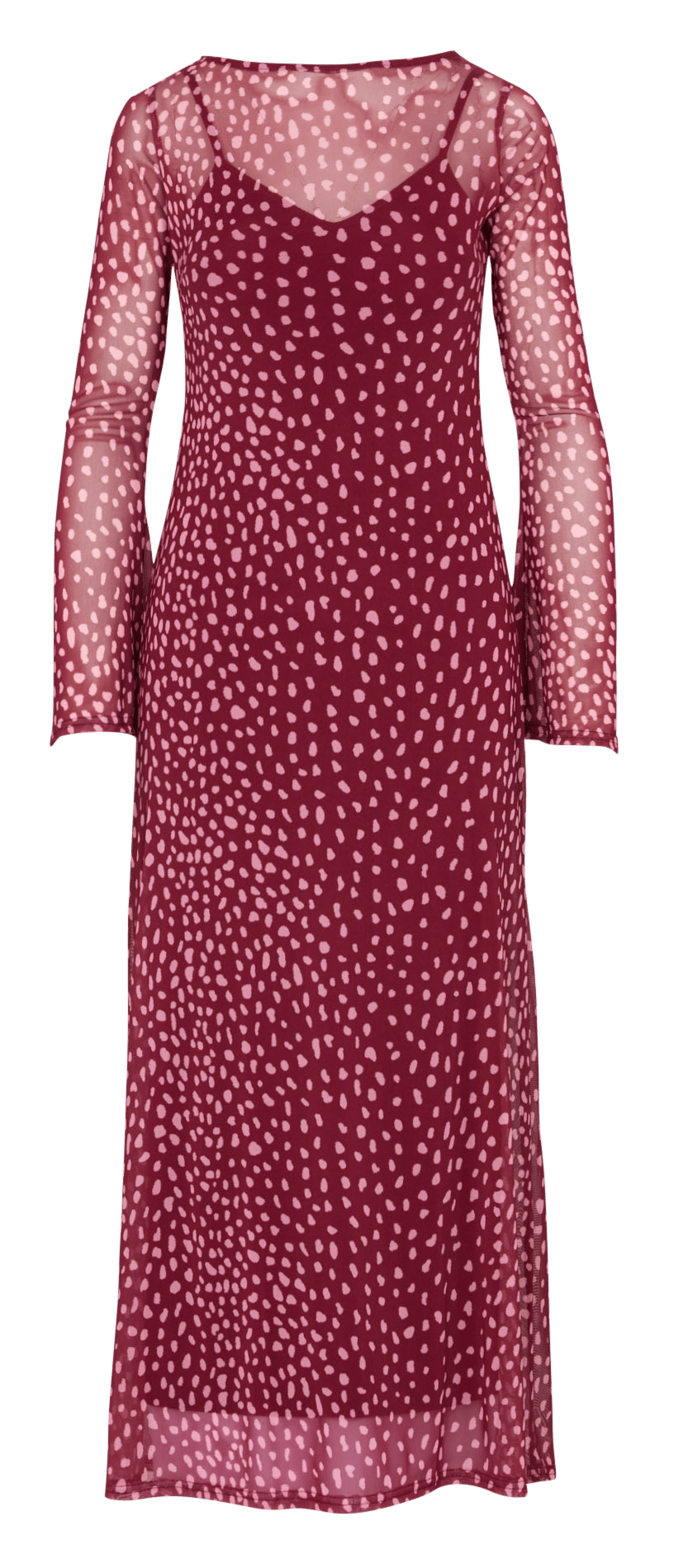Robe longue col rond imprimée NEVER FULLY DRESSED Rouge