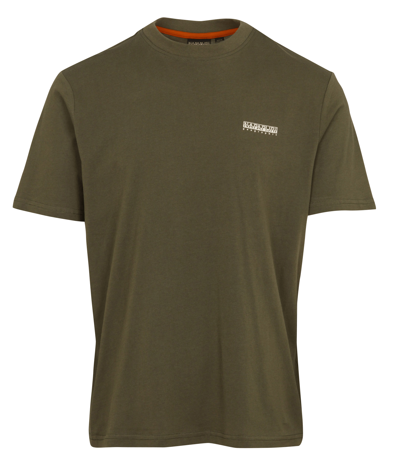 Gerade geschnittenes Rundhals-T-Shirt aus Baumwolle mit Siebdruck NAPAPIJRI Grun