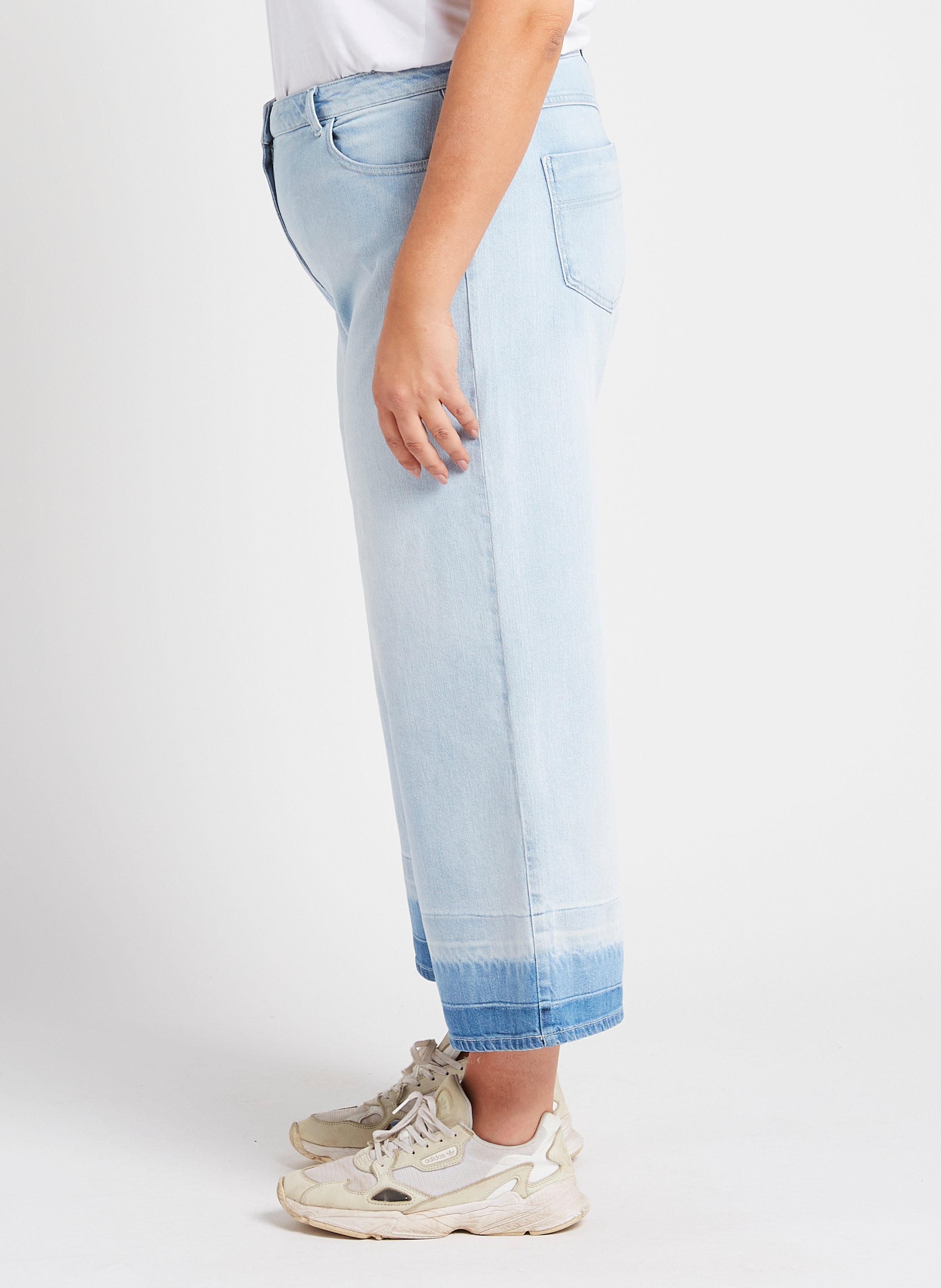 Jean droit en coton mélangé Bleu