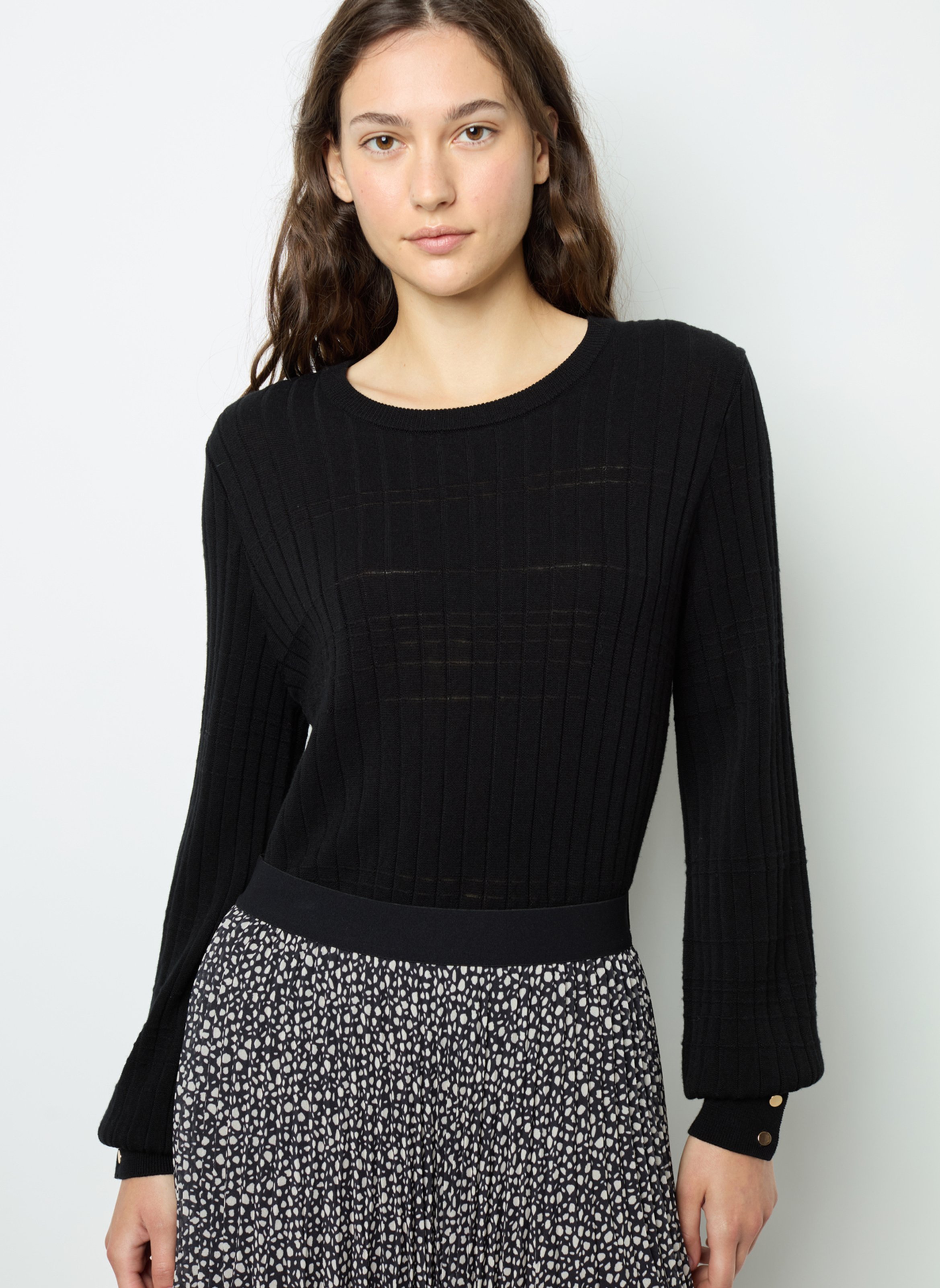 Pull Long Femme Gérard Darel - Laine Noire Avec Strass - Taille 36 (2) - Neuf Sans étiquettes
