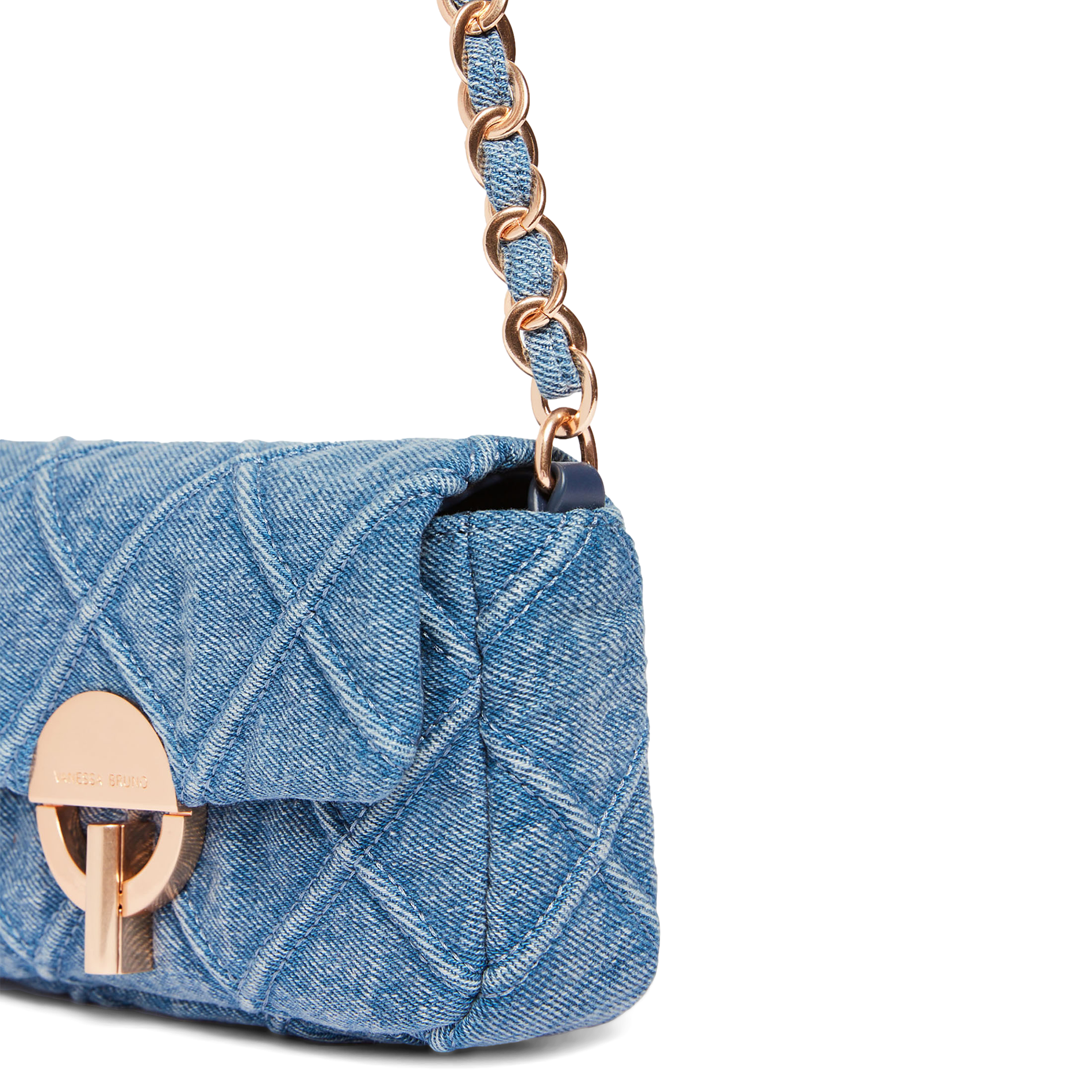 Sac bandoulière en denim de coton Bleu