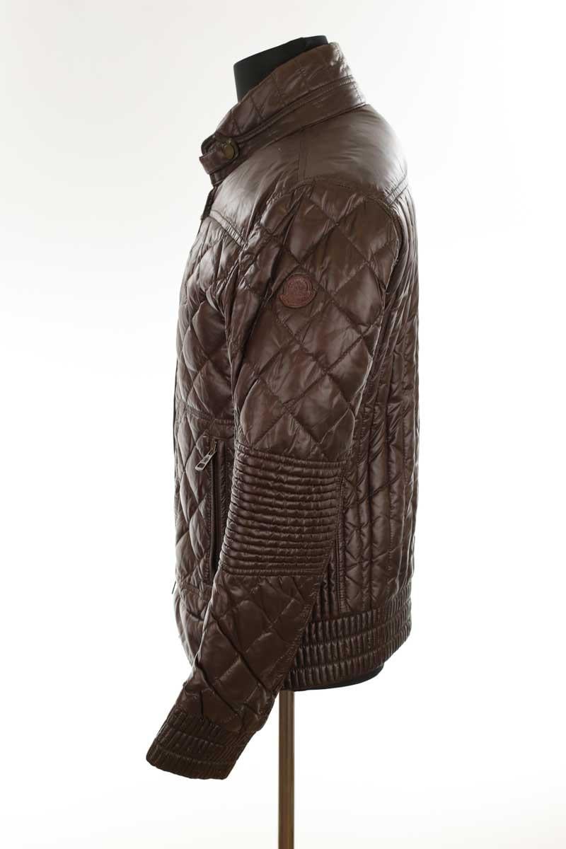 Lightweight quilted padded jacket with high neck MONCLER - Seconde Main Brown