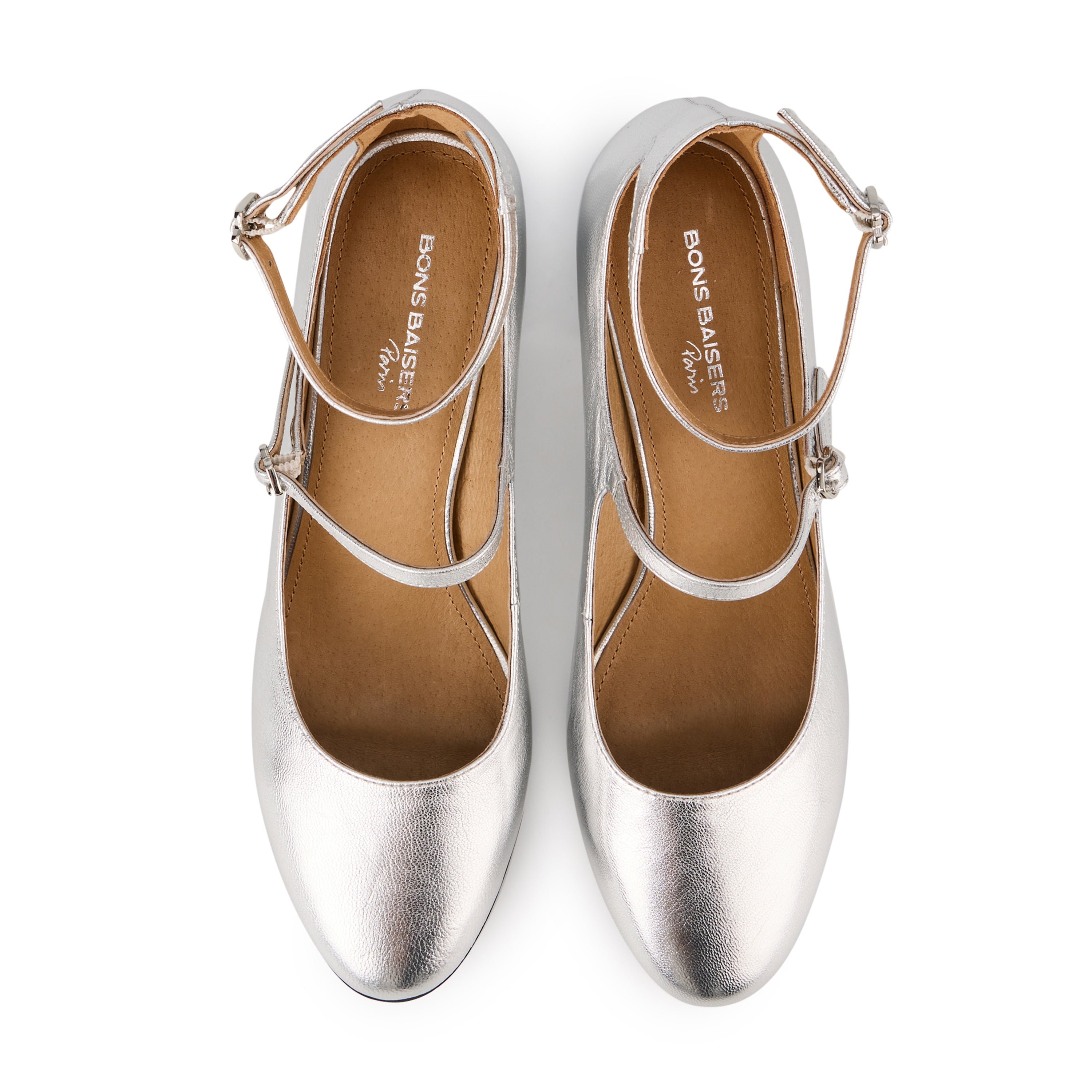 Leather Mary Janes BONS BAISERS PARIS Silver