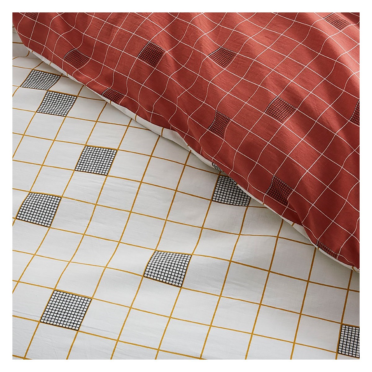 Printed cotton bedding set TODAY LINGE DE MAISON Grey