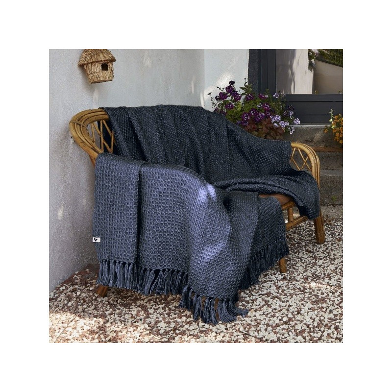 Cotton gauze bedspread or end-of-bed throw L'EFFET PAPILLON Multicolored