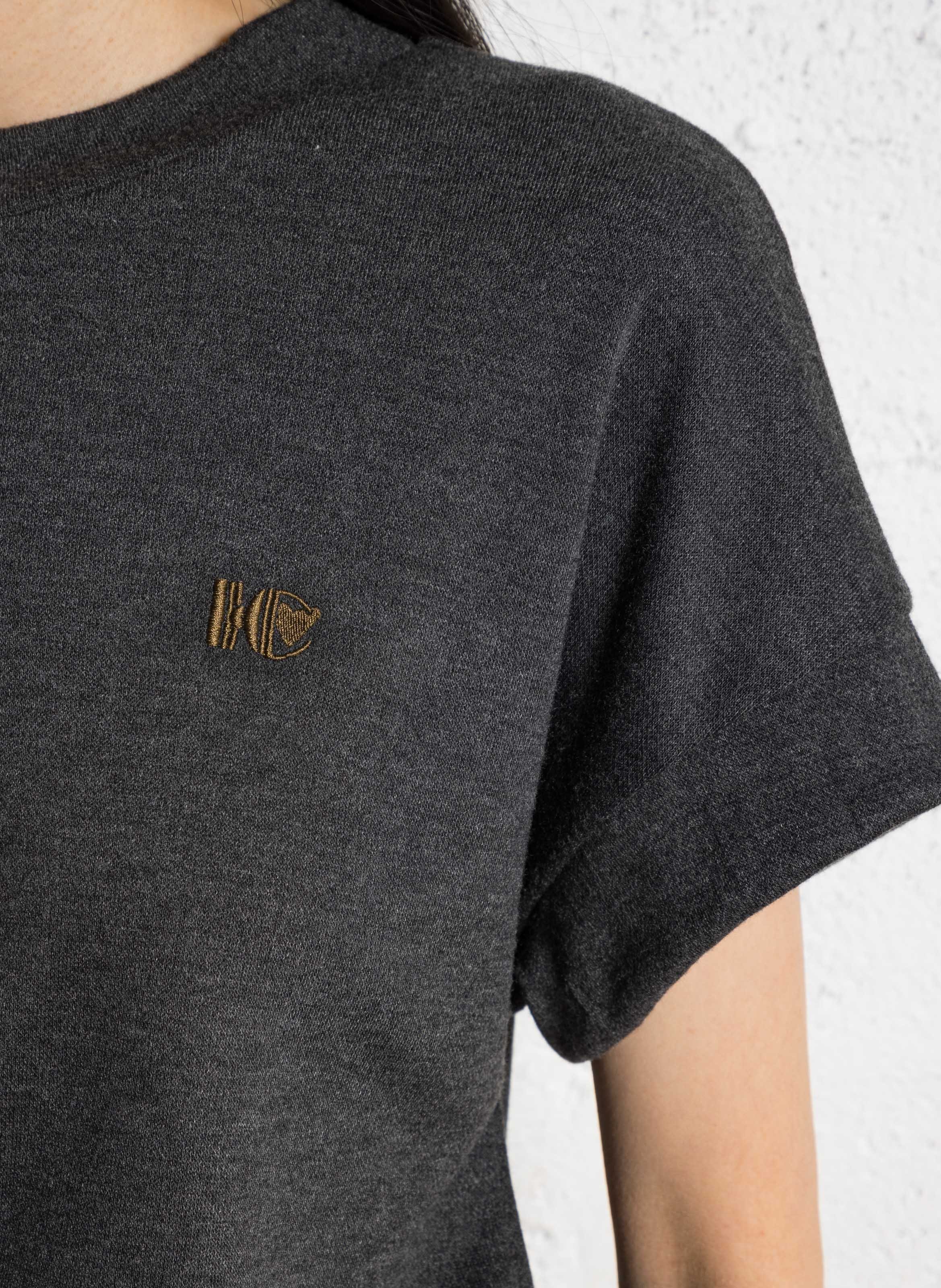 Tee-shirt droit à broderie poitrine I CODE Gris