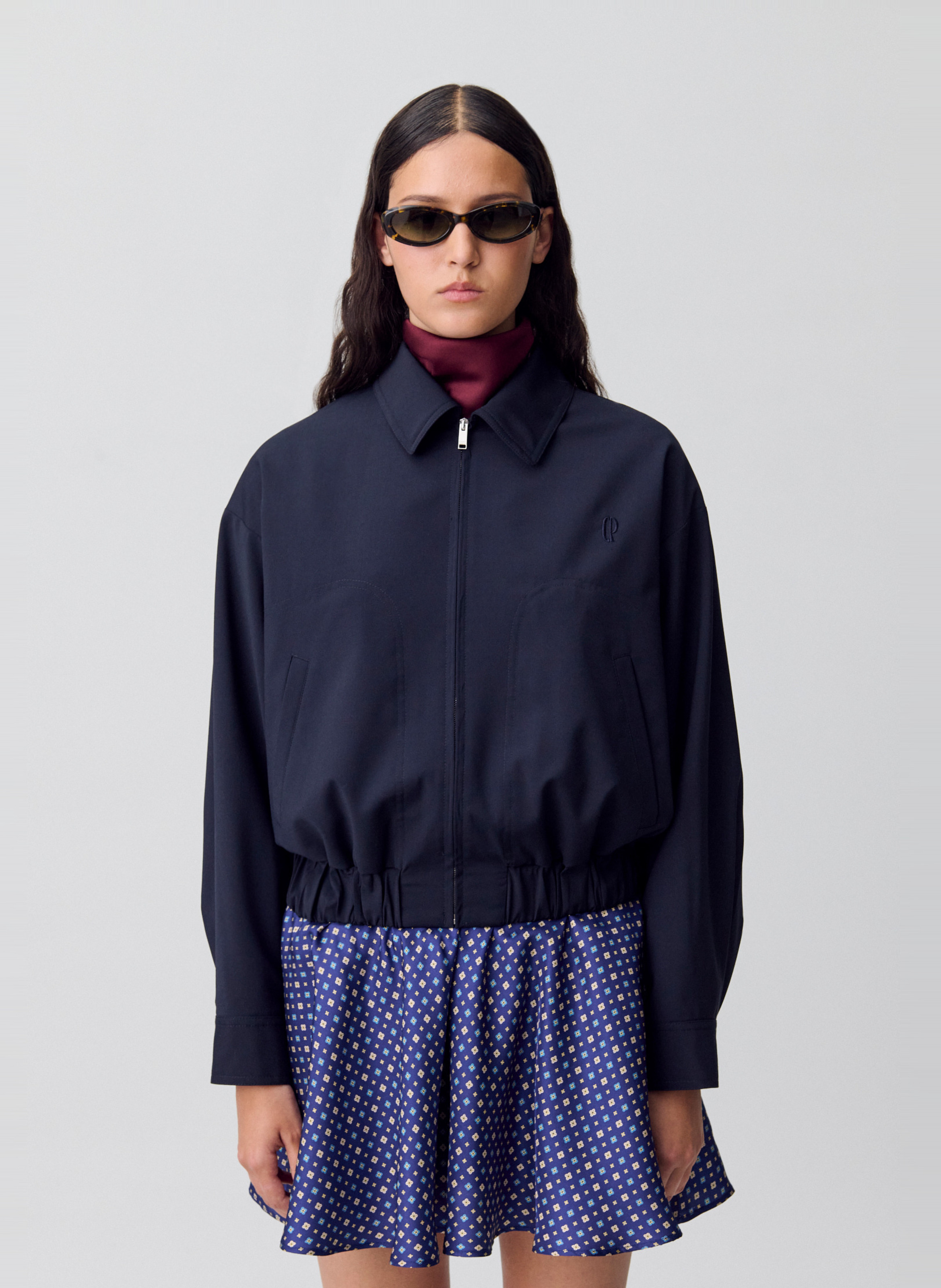 Veste droite col classique en laine mélangée CLAUDIE PIERLOT Bleu