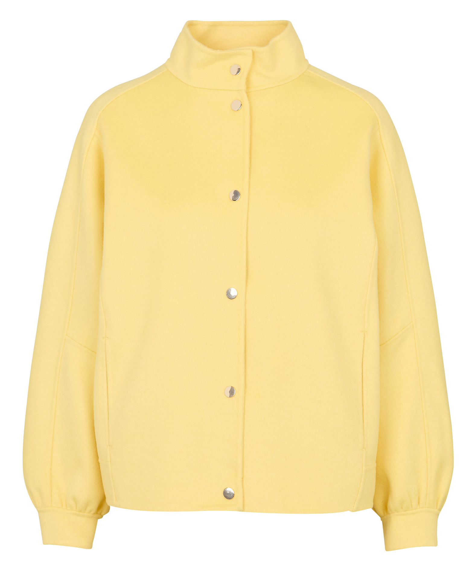 Straight bomber jacket with high collar in mixed wool MAISON 123 Yellow