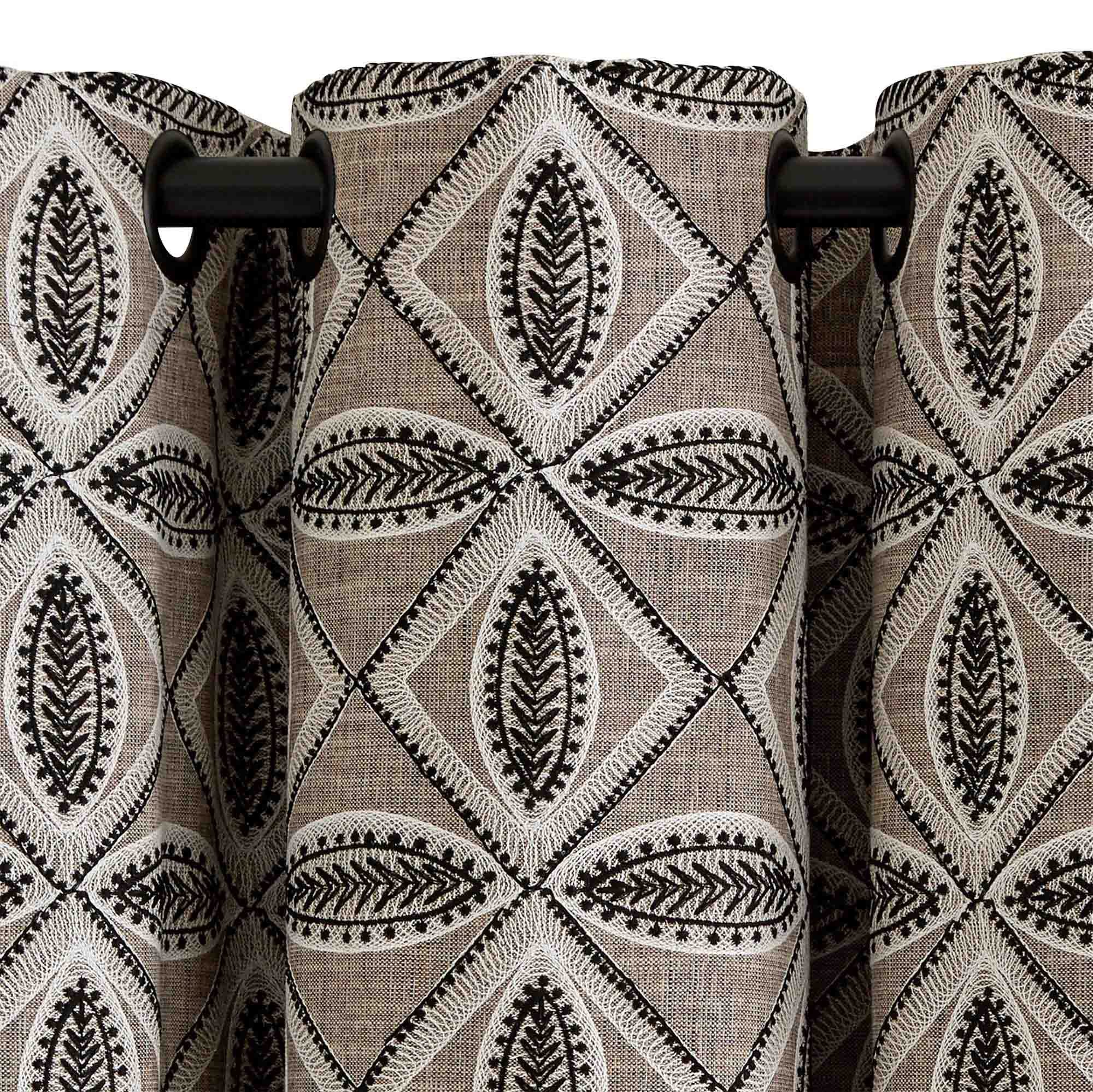 ARDECO - Cotton lined curtain with black eyelets MADURA Beige