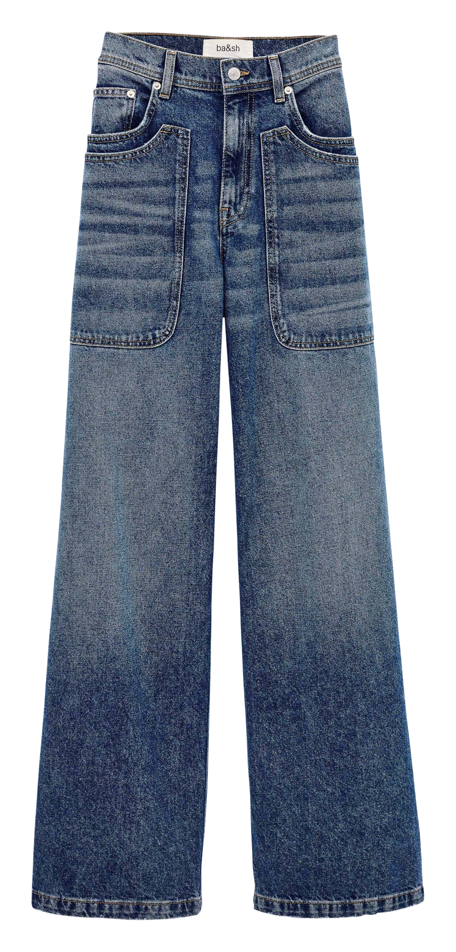 Wijde jeans met verwassen effect BA&SH Blauw