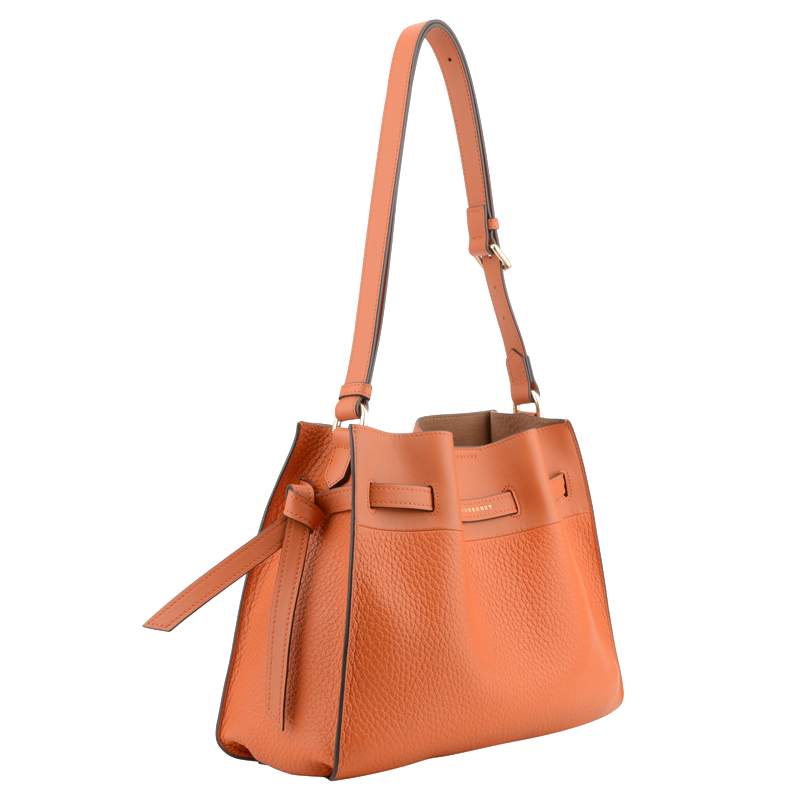 Shoulder bag - cowhide leather POURCHET Orange