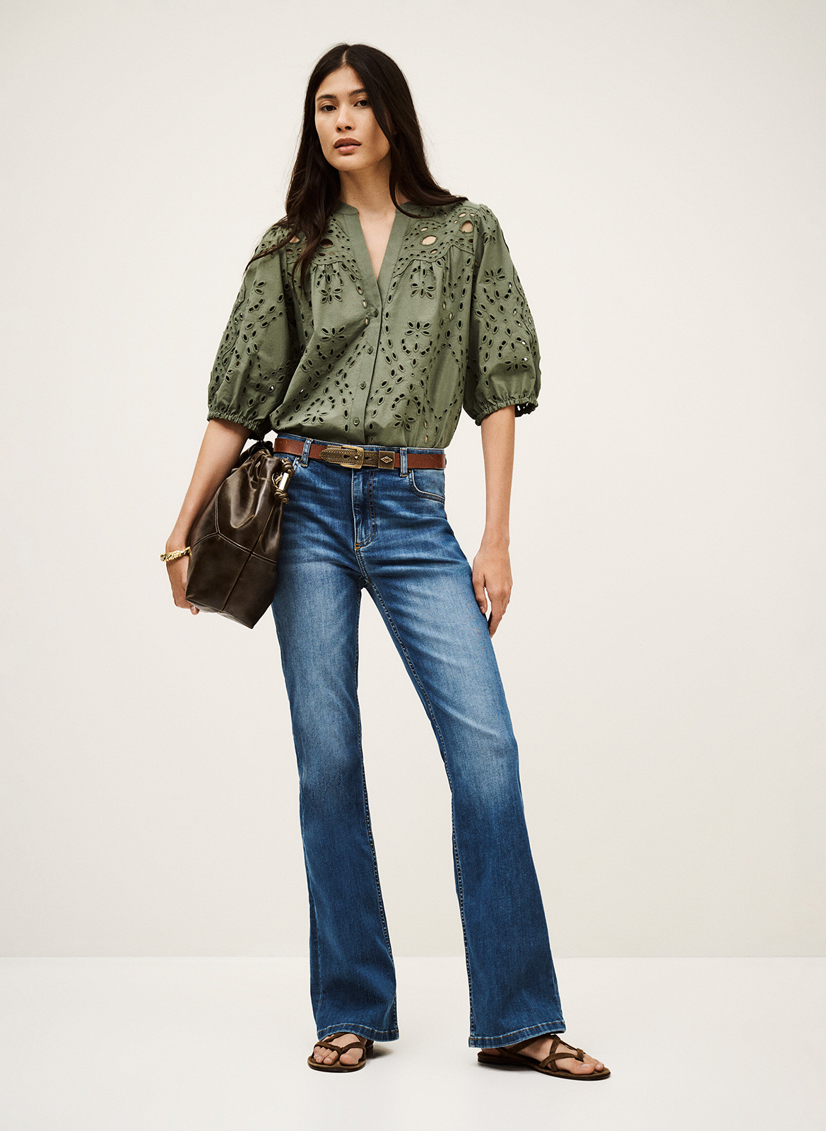 Flared jeans - katoenblend BA&SH Blauw