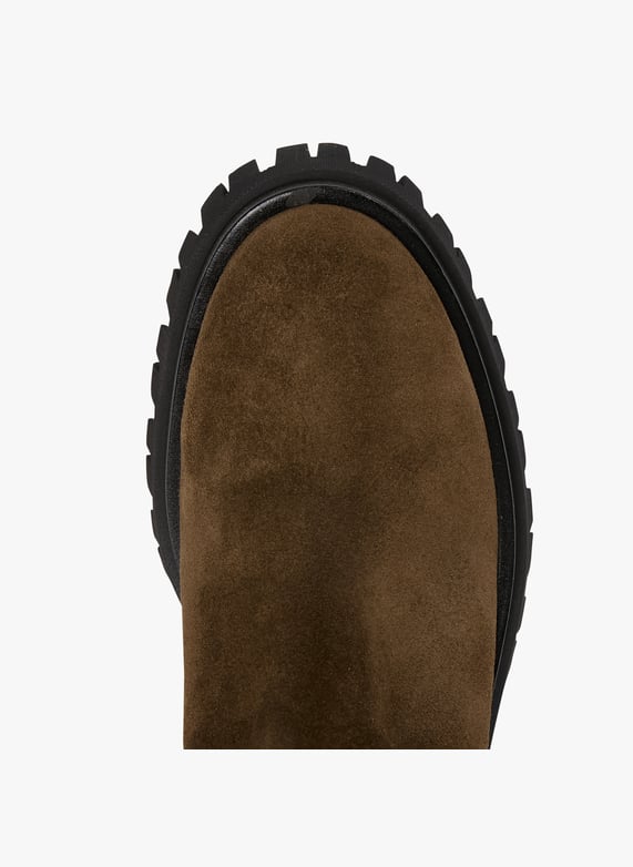 Boots à enfiler en cuir velours uni | Kaki by MELLOW YELLOW Boots à enfiler en cuir velours uni Kaki