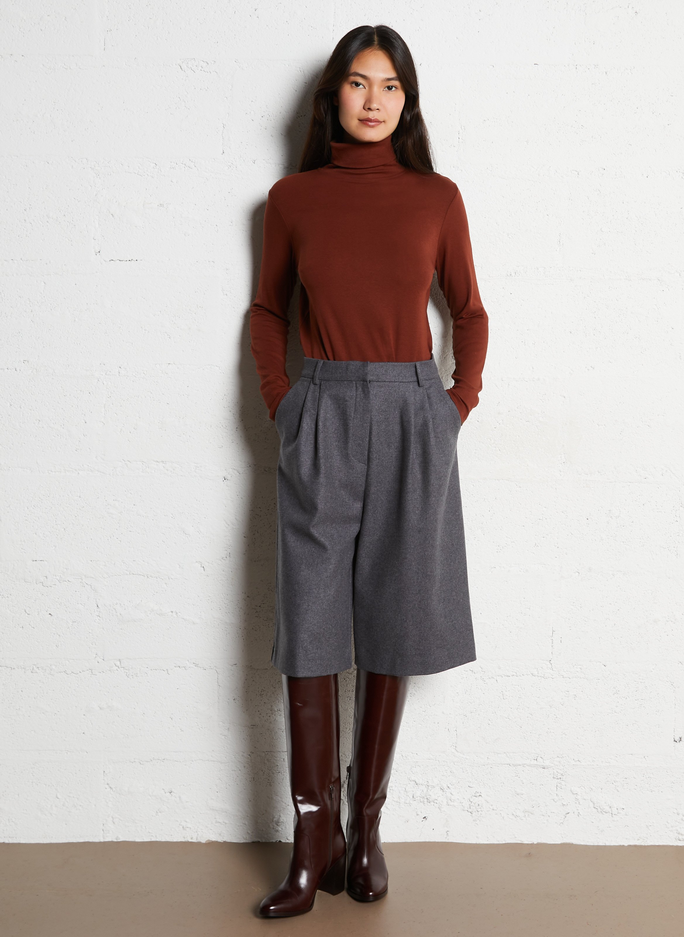 Tee-shirt droit col roulé MAISON 123 Rouge