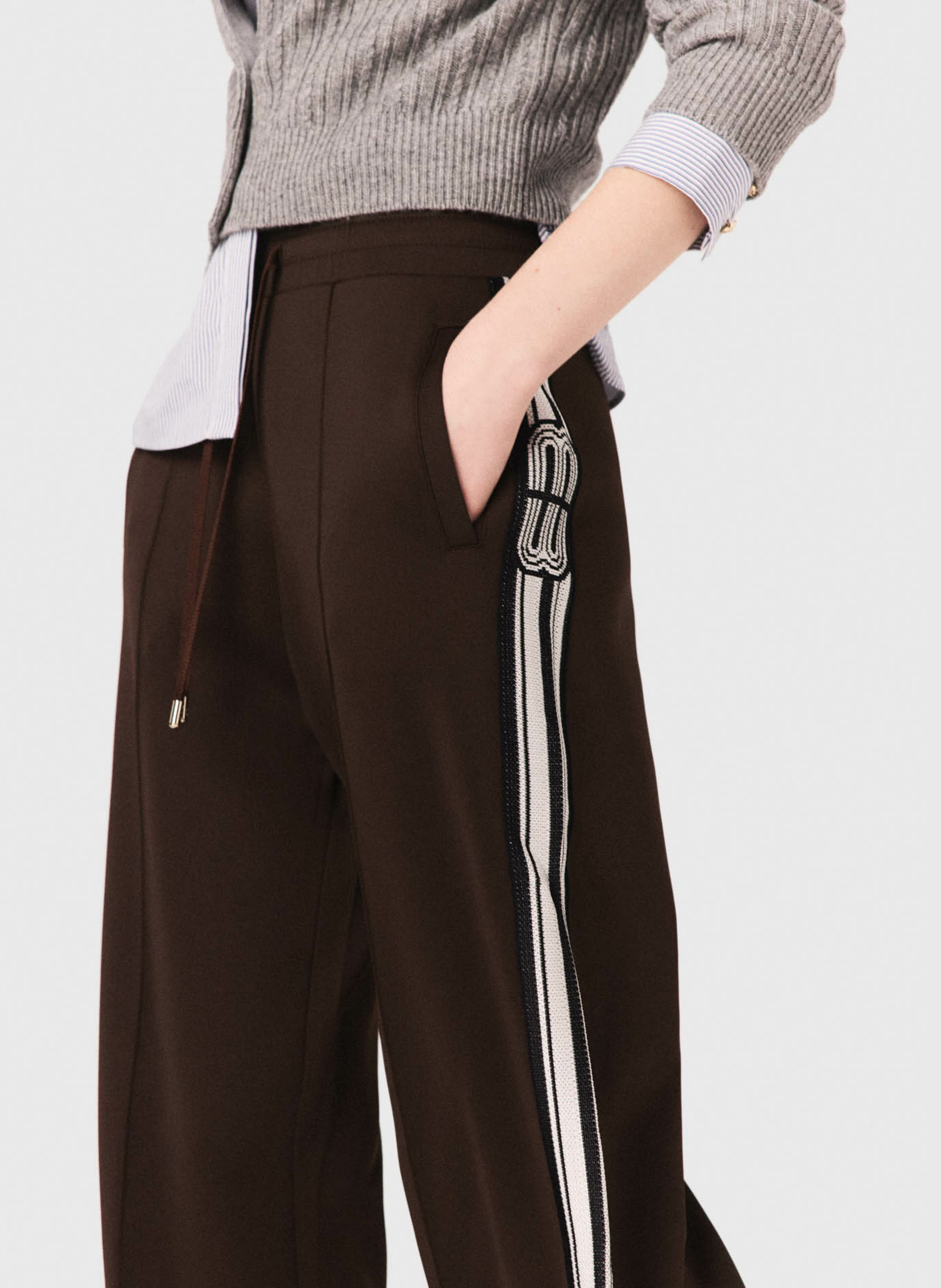 Pantalon droit MAJE Marron