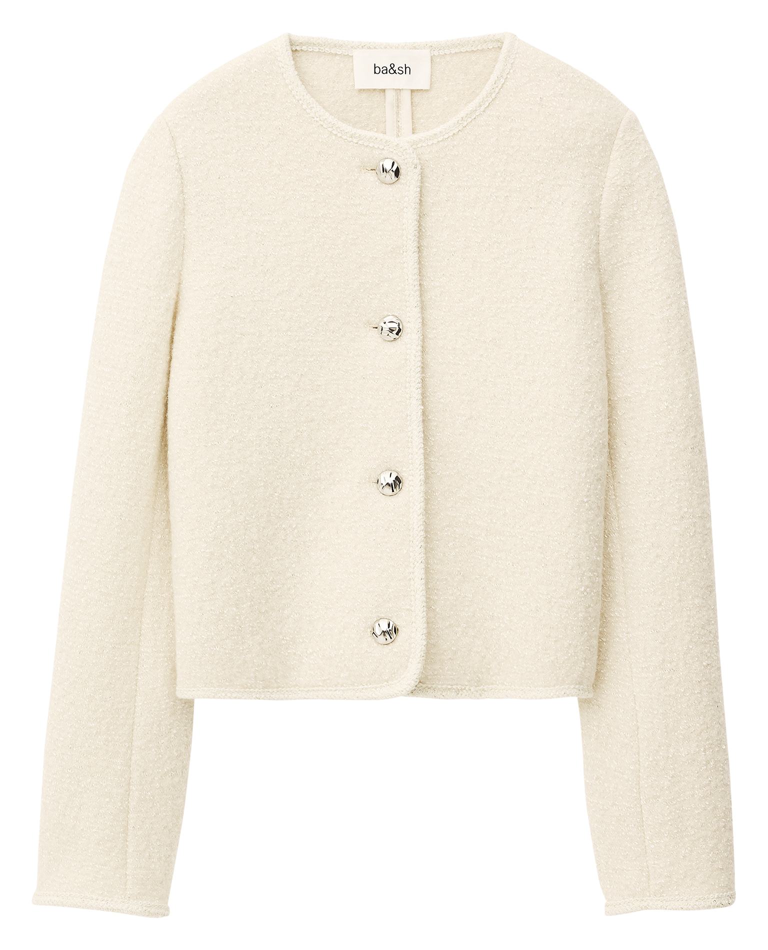 Veste courte boutonnée en maille bouclée BA&SH Beige