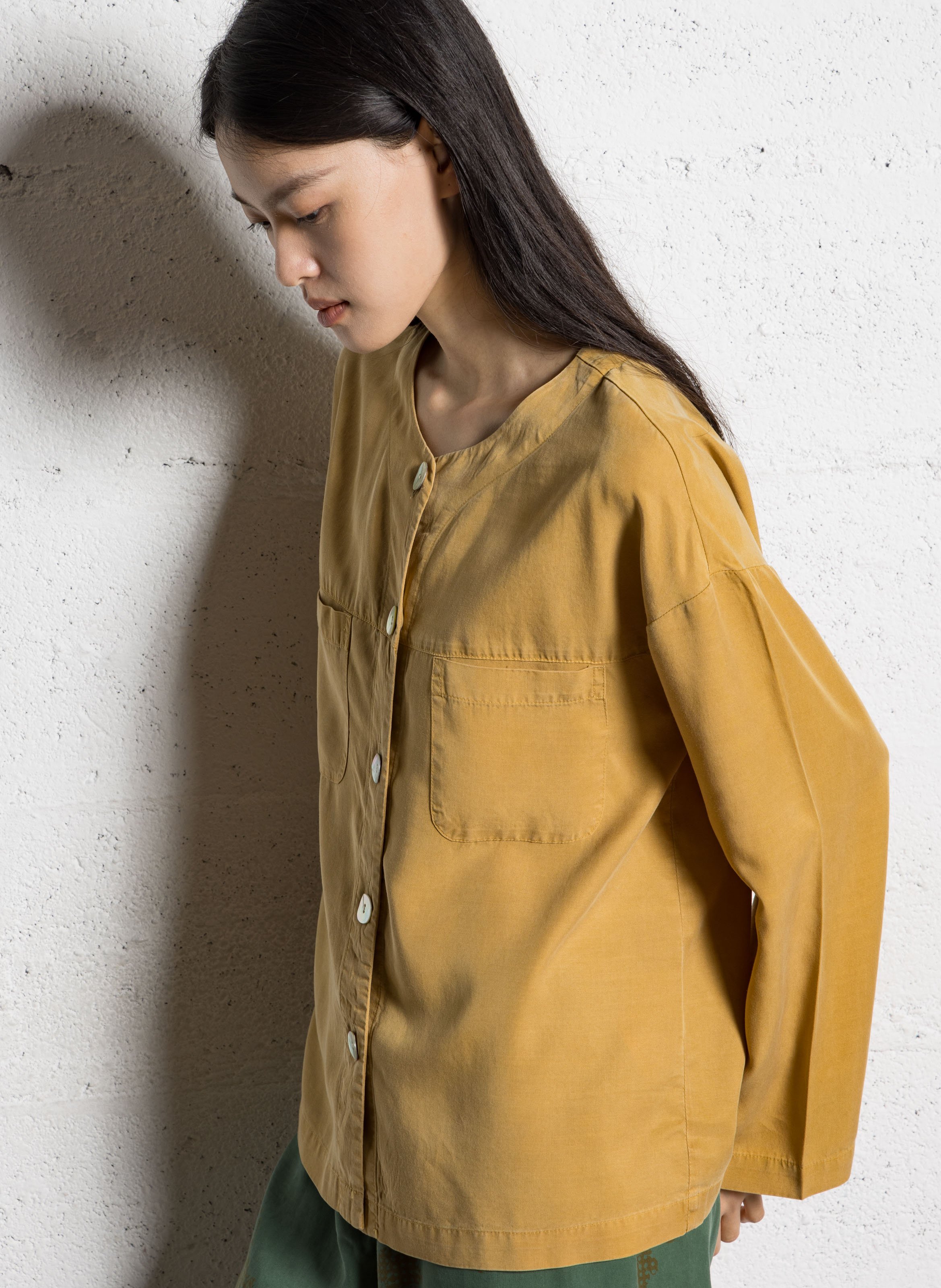 Veste droite col rond NICE THINGS Jaune