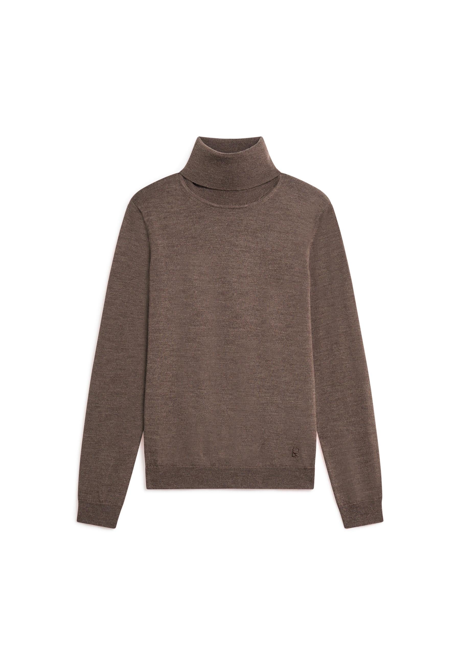 Merino wool roll-neck sweater RODIER Brown