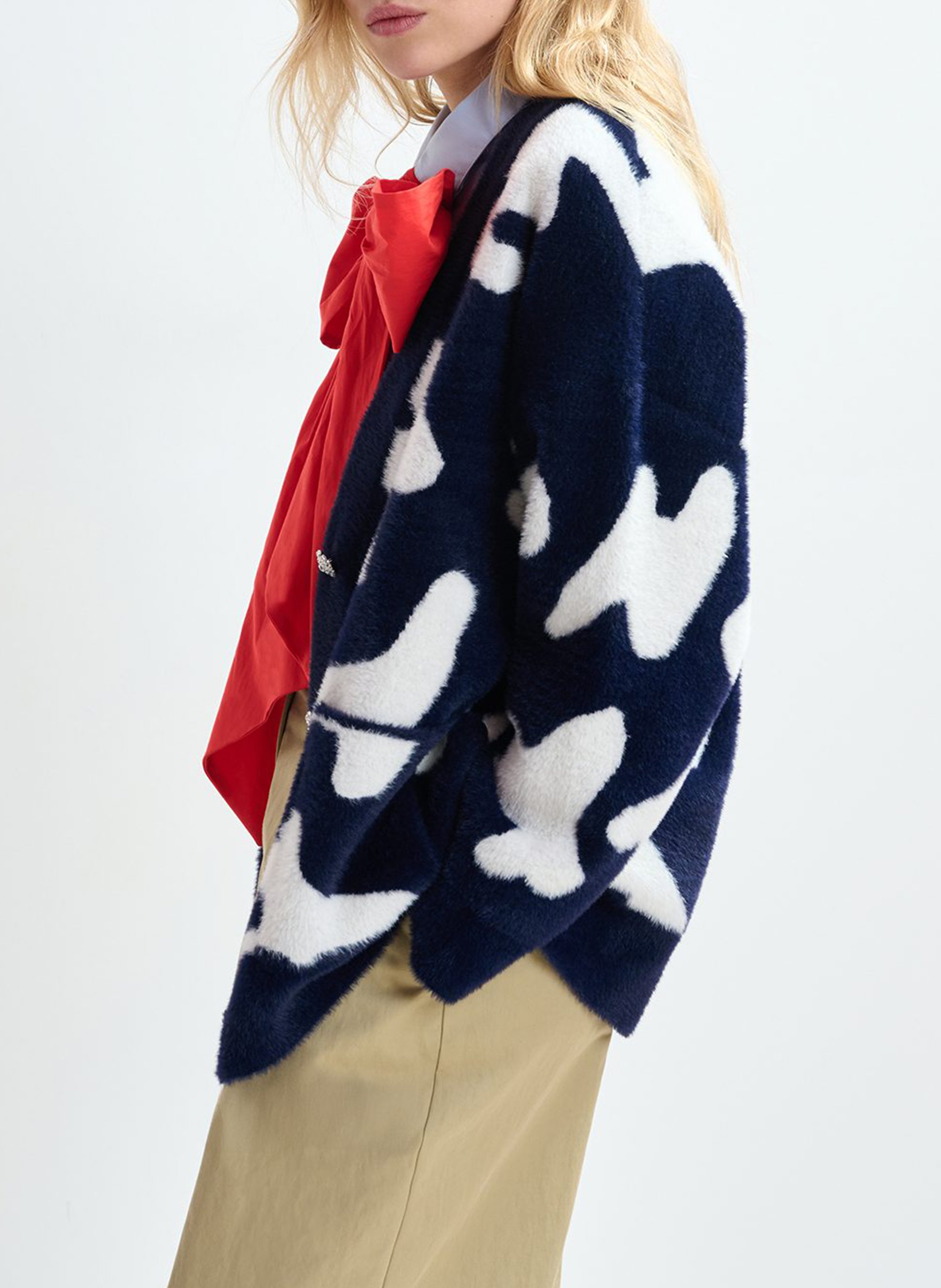 Cardigan à motifs col v ESSENTIEL ANTWERP Bleu