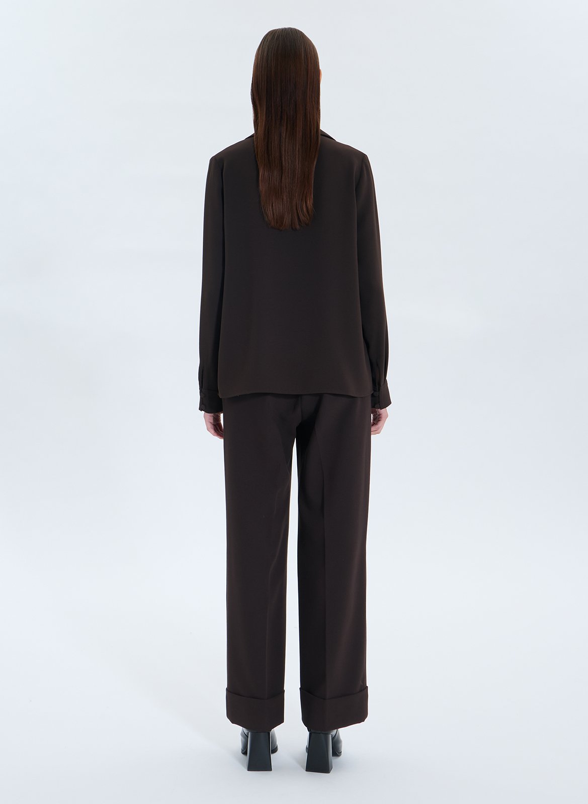 Chemise droite col à revers ZAPA Marron