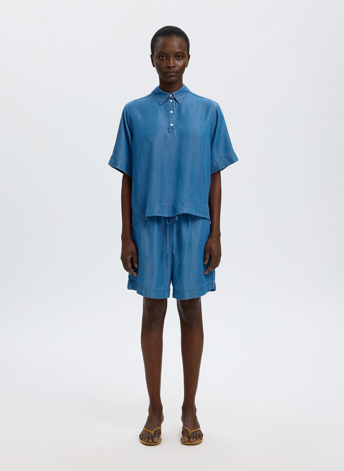 Straight shorts SELECTED Blue