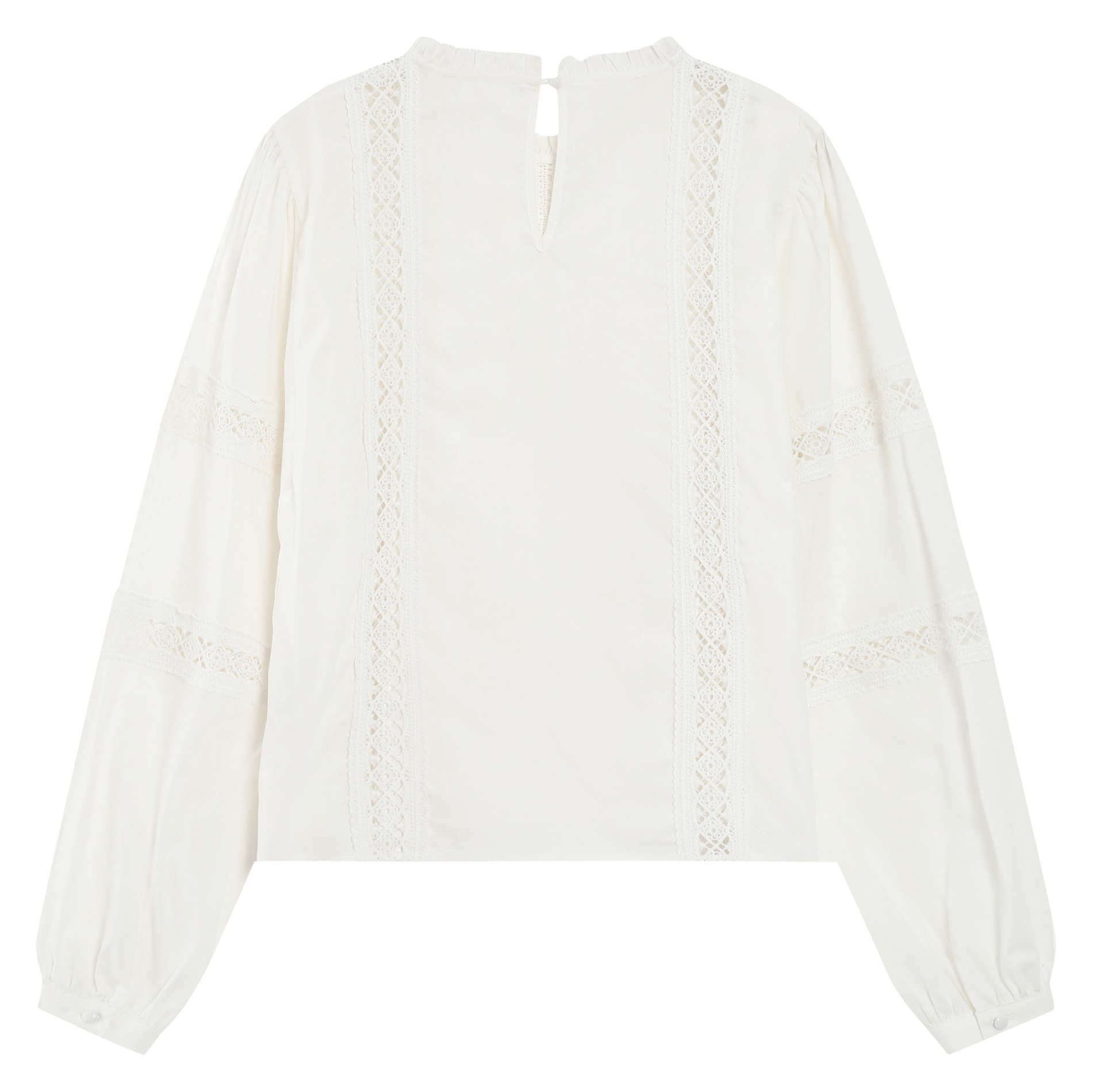 Blouse col montant en coton GRACE ET MILA Beige