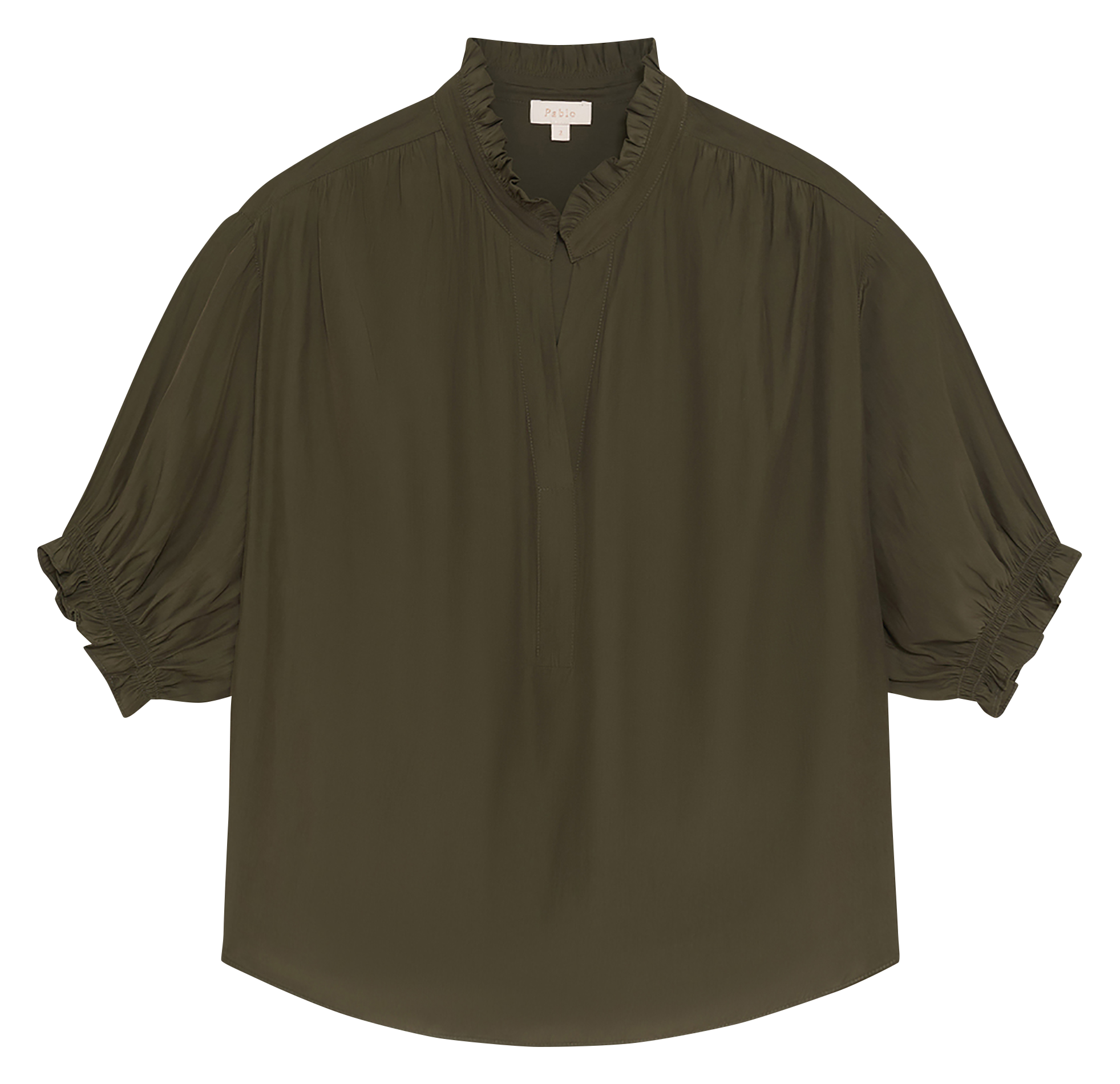 Blouse droite col V PABLO Vert