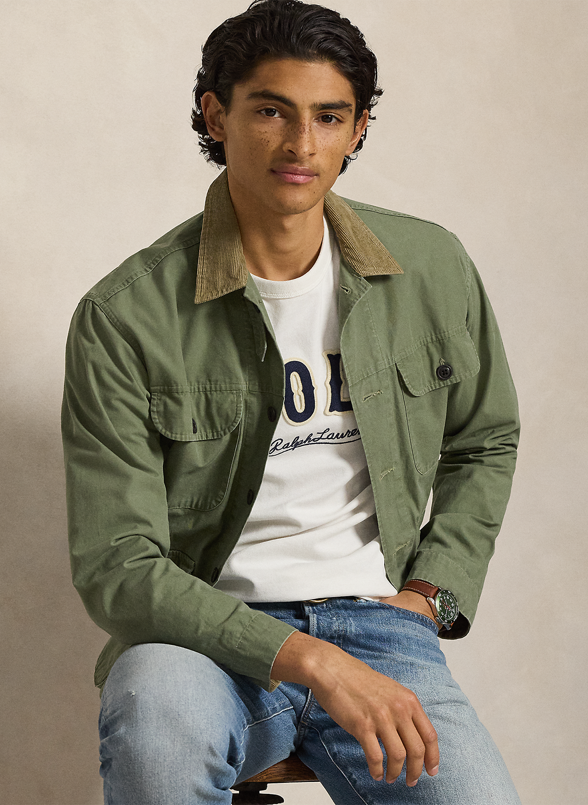 Straight embroidered cotton T-shirt POLO RALPH LAUREN White