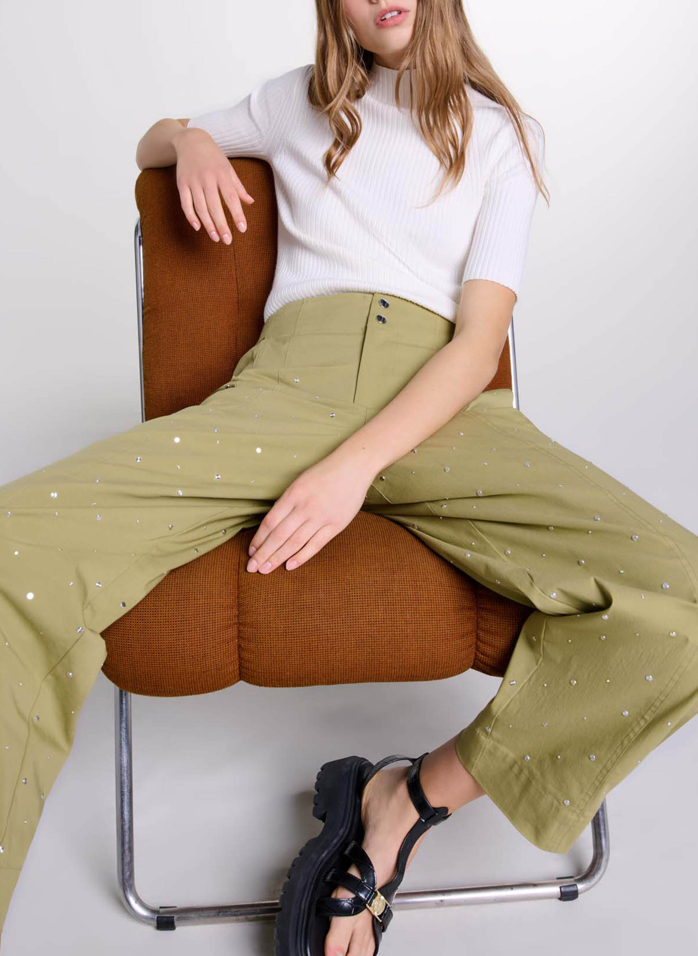 Round-neck cotton-blend cardigan MAJE Beige