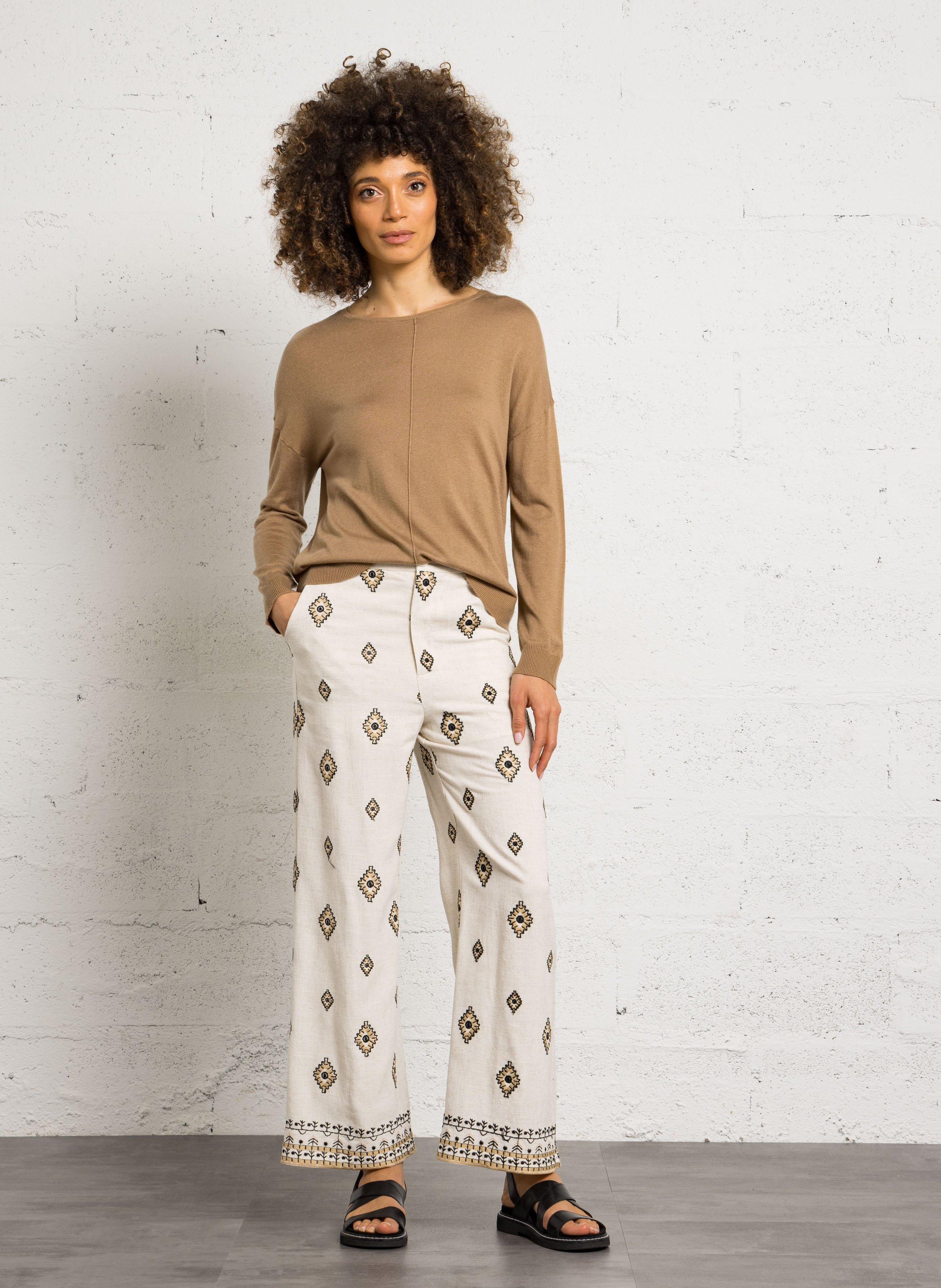 Pull col bateau manches longues uni SUD EXPRESS Marron