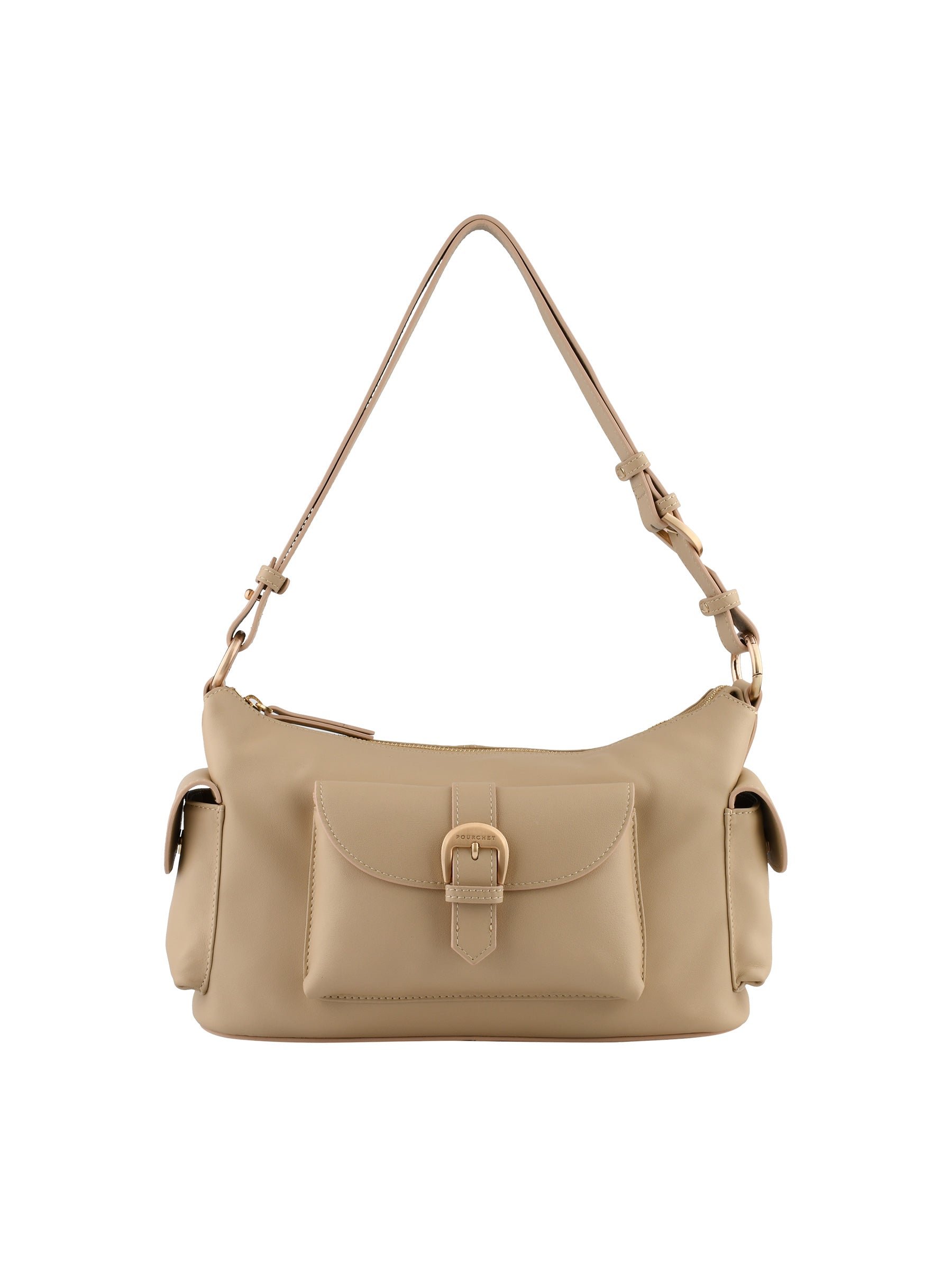 Calfskin leather shoulder bag POURCHET