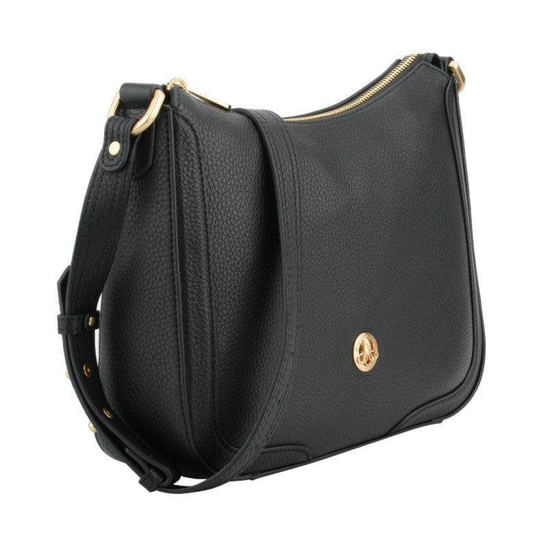 Crossbody bag in cowhide leather POURCHET Black