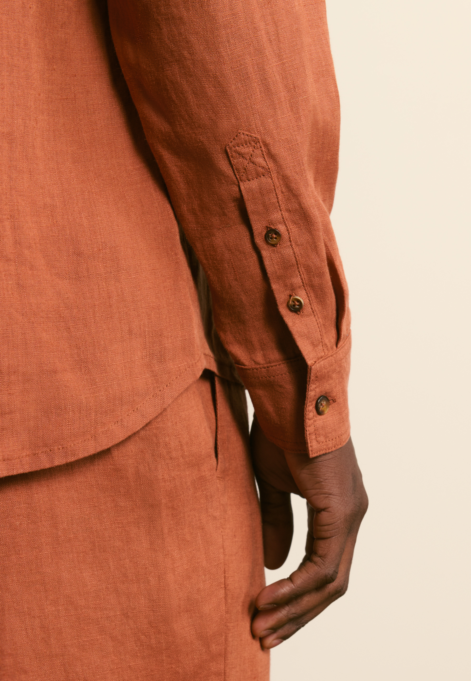 Chemise en lin MAISON MONTAGUT Marron