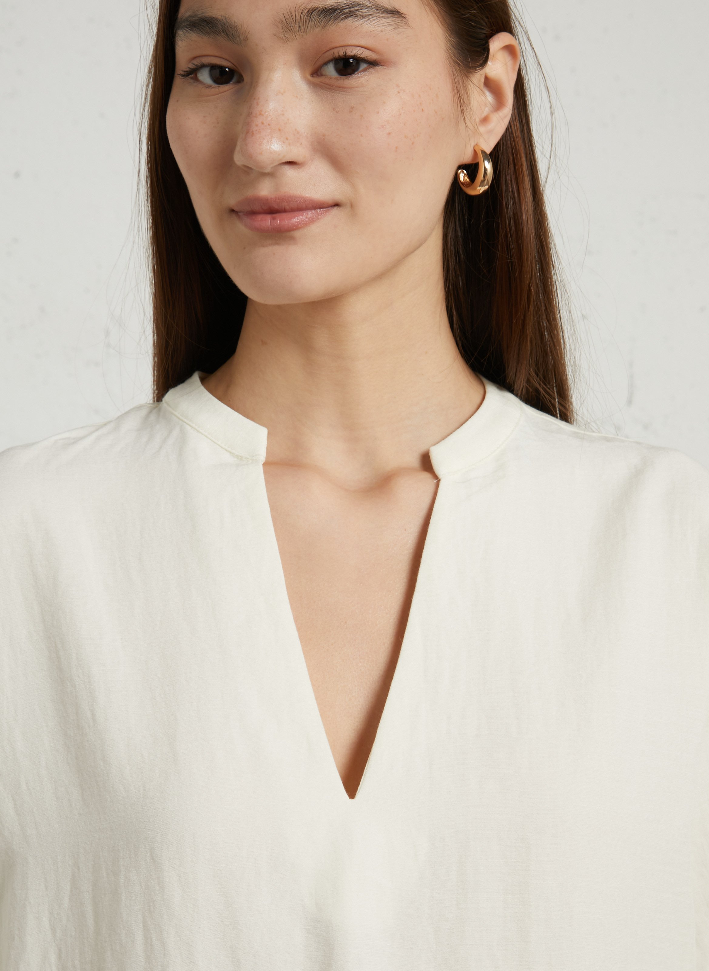 Robe midi col V JC SOPHIE White