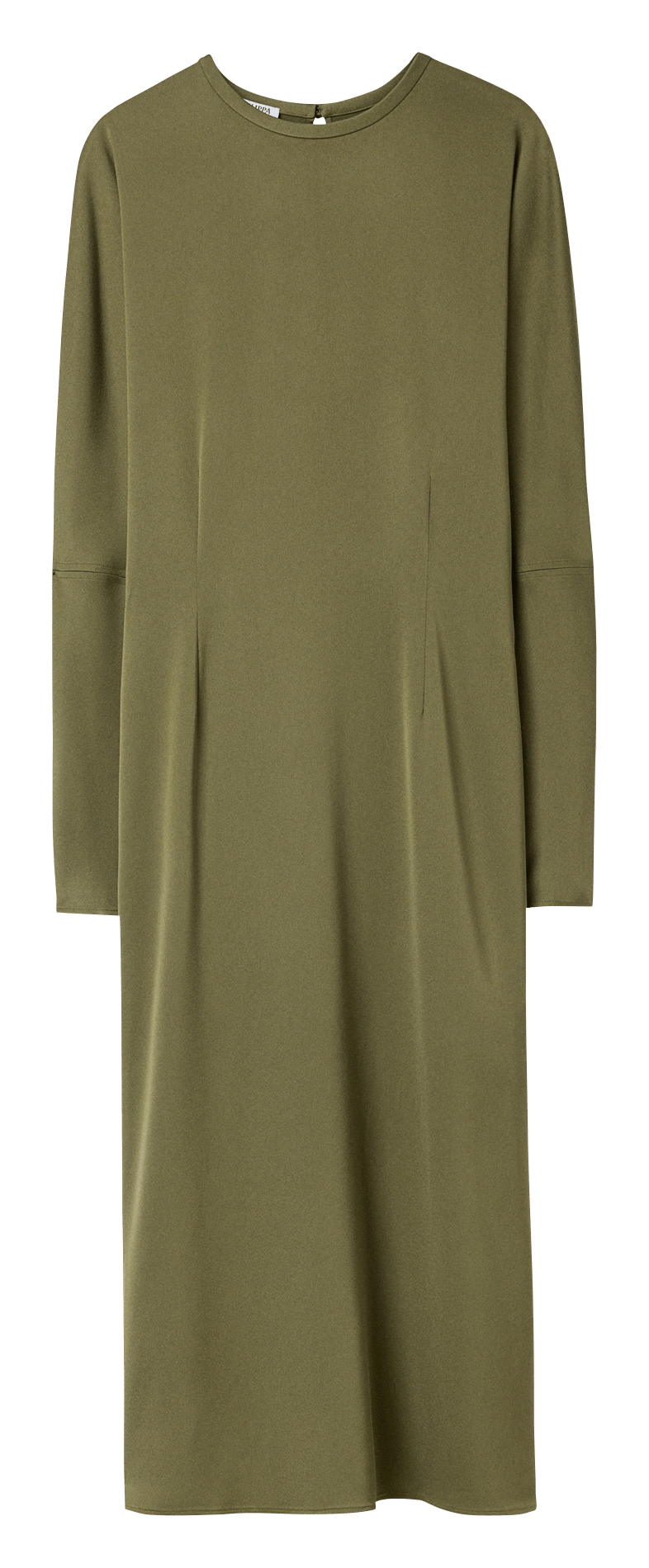 Vestido recto midi con espalda abierta liso FILIPPA K Verde