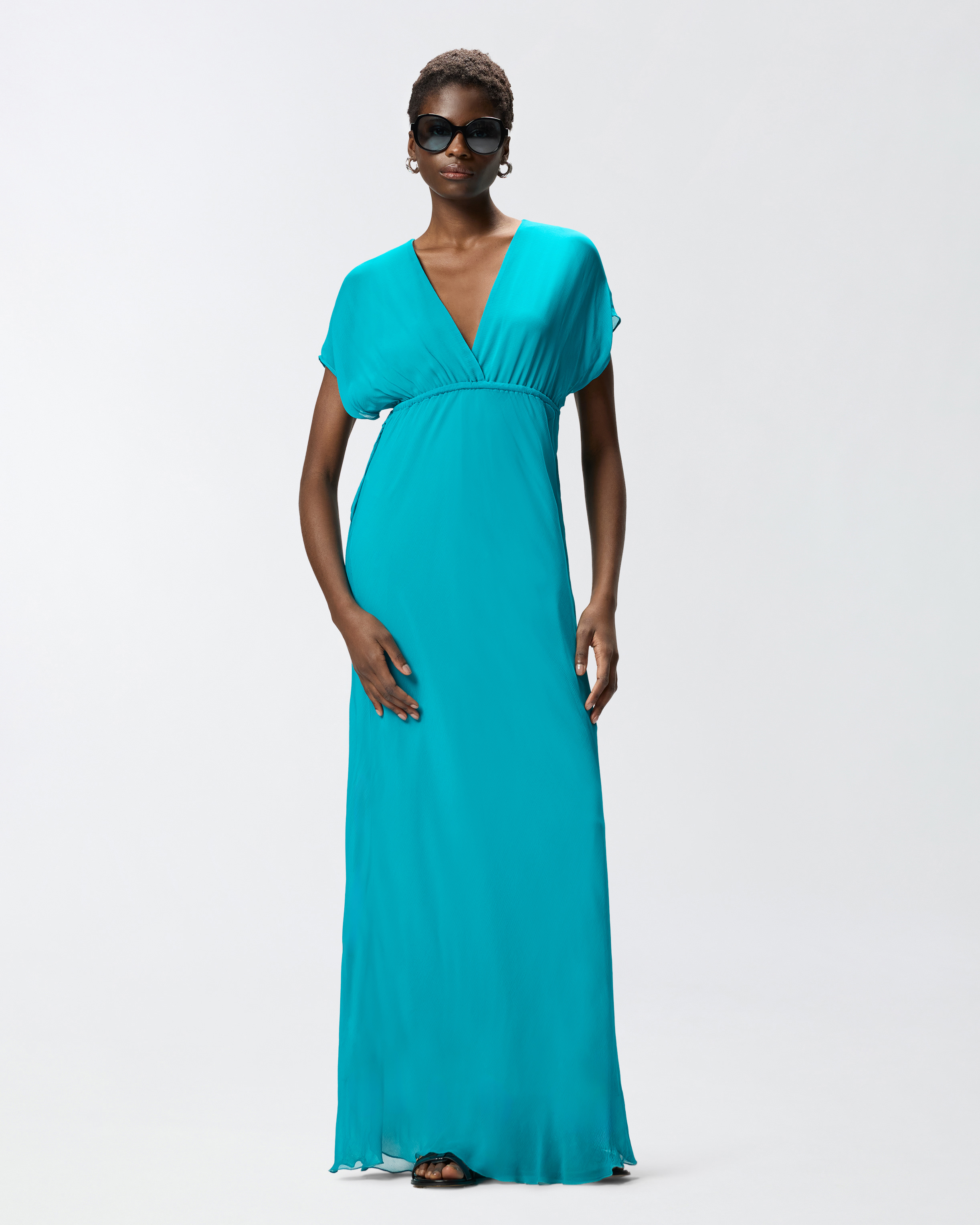 Robe longue style empire PINKO Vert