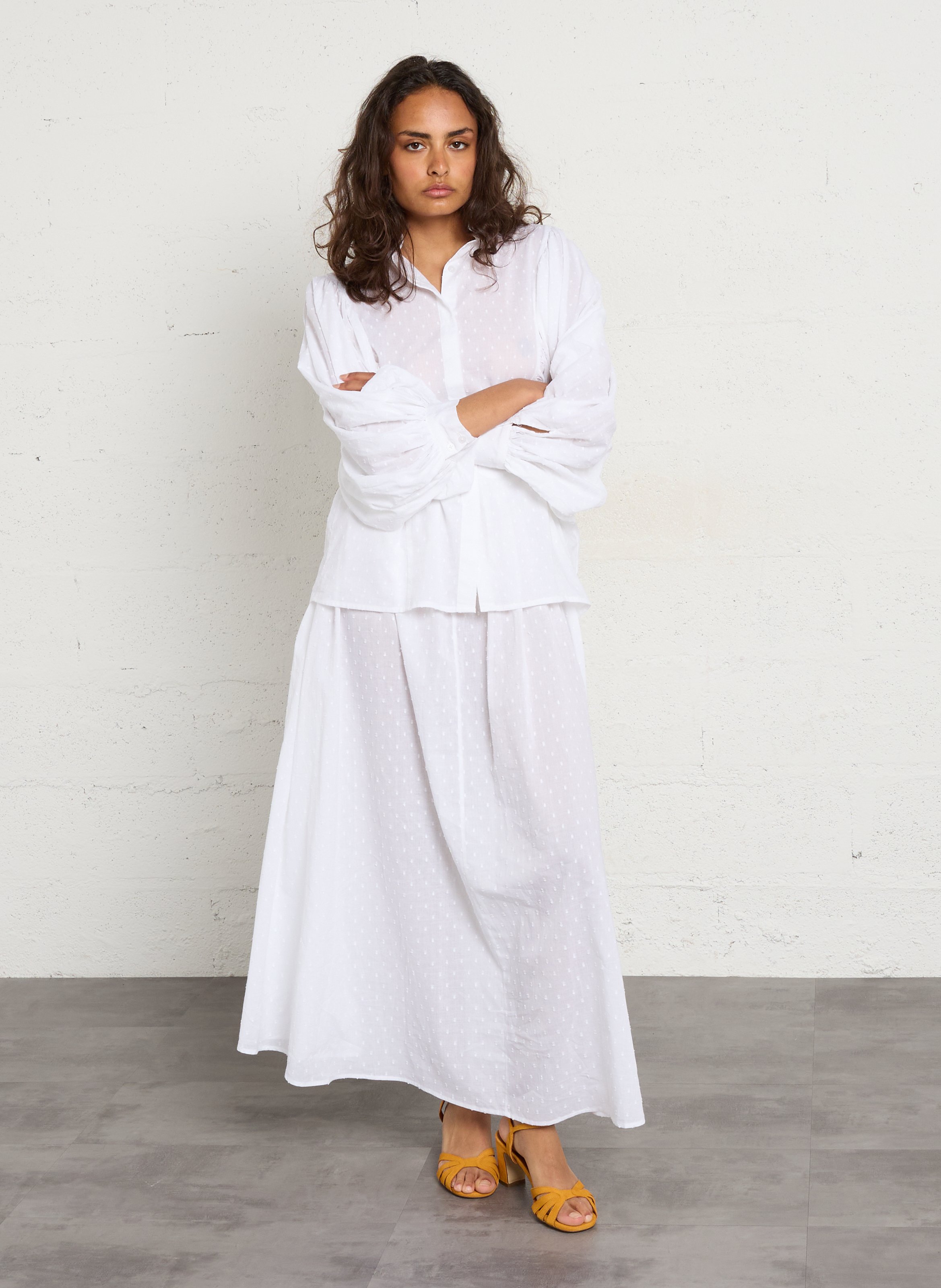 Sandales hautes en cuir velours MAISON TOUFET Jaune