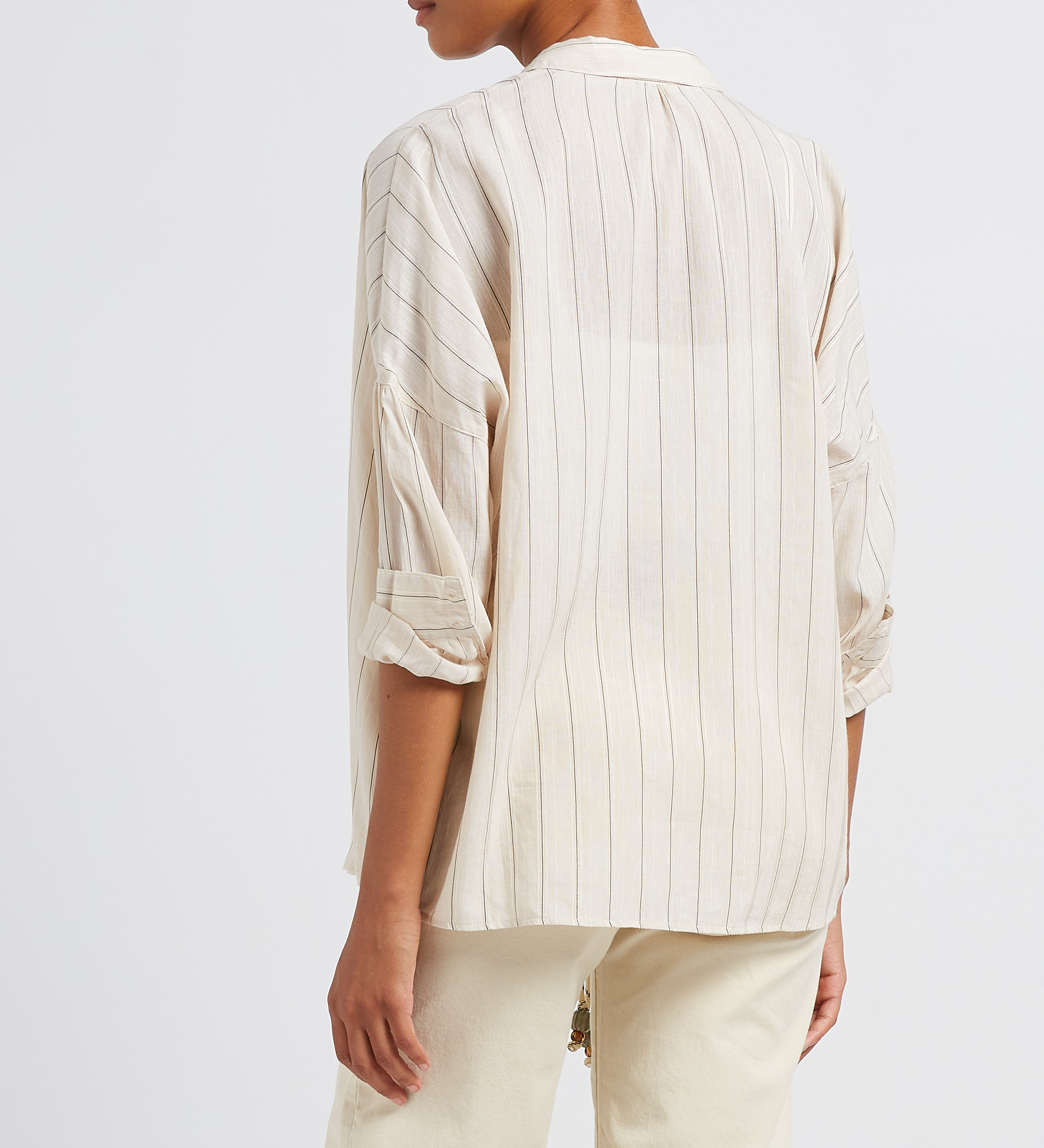 Loose-fit shirt with classic collar SESSUN Beige