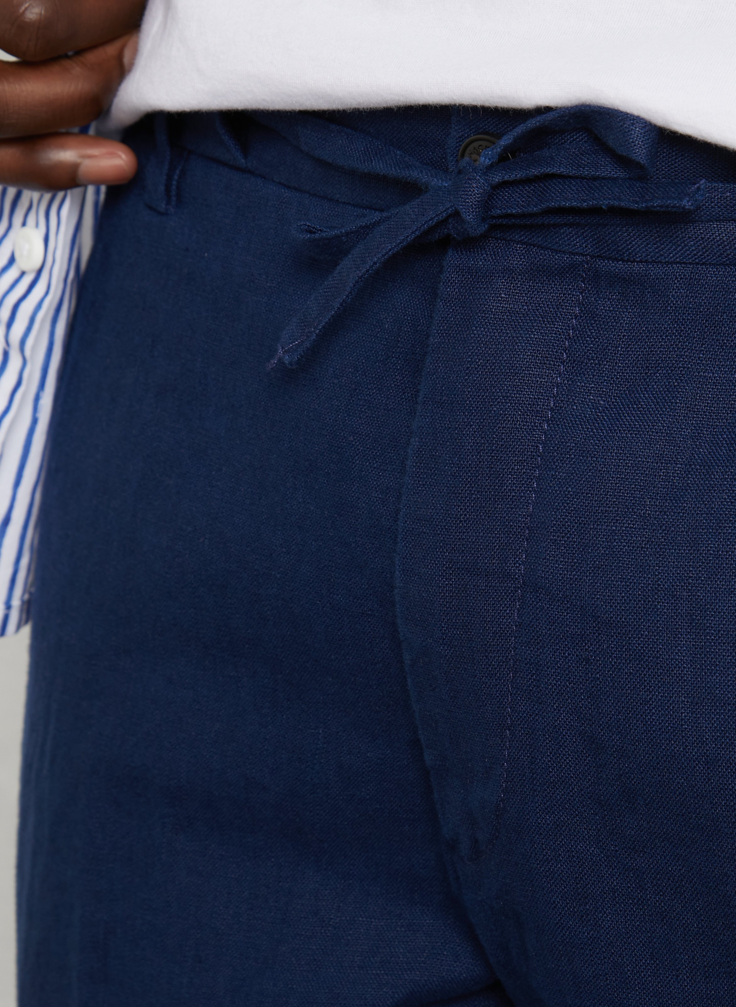 Short droit en lin HACKETT Bleu