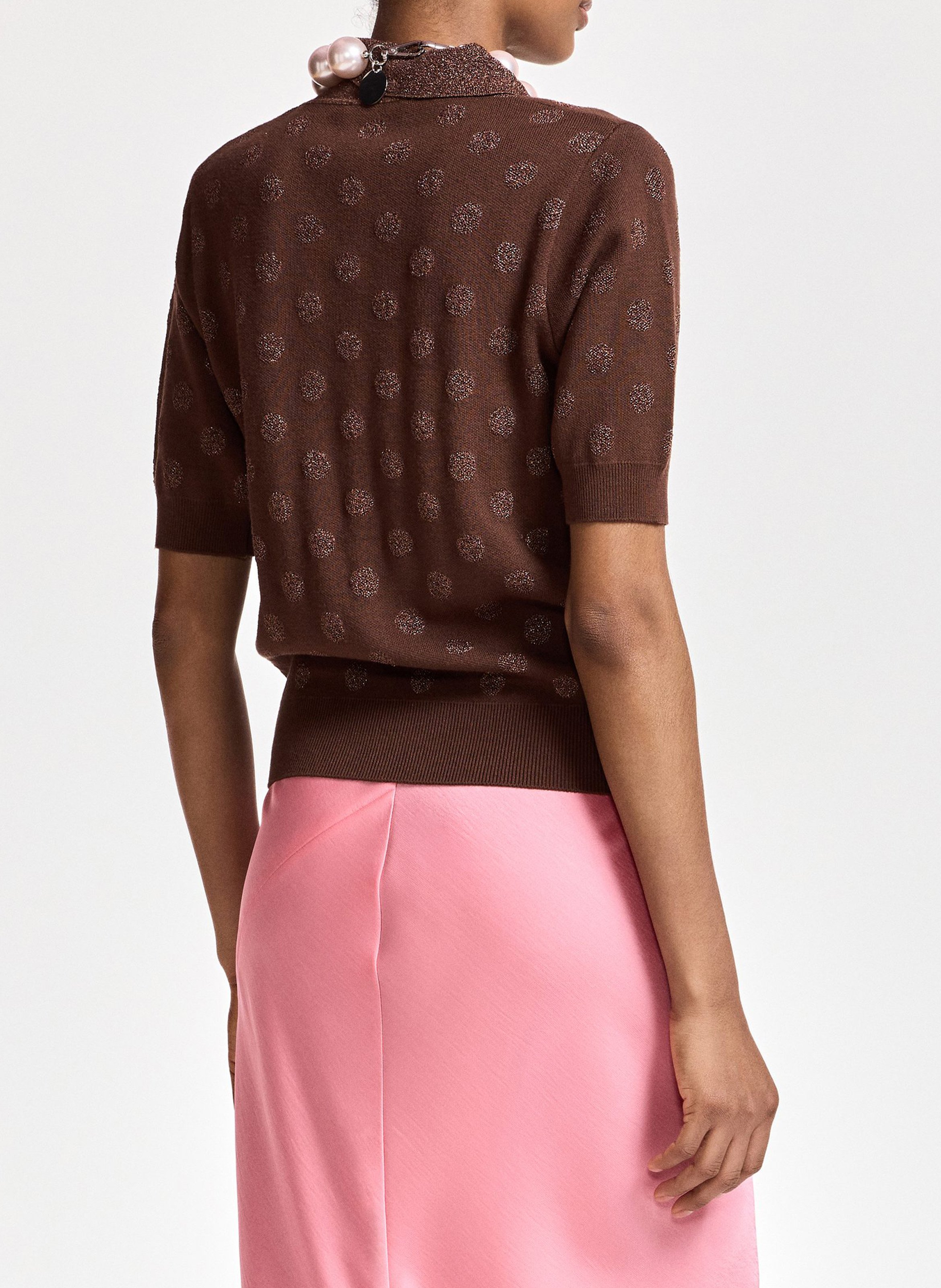 Polo droit imprimé ESSENTIEL ANTWERP Marron