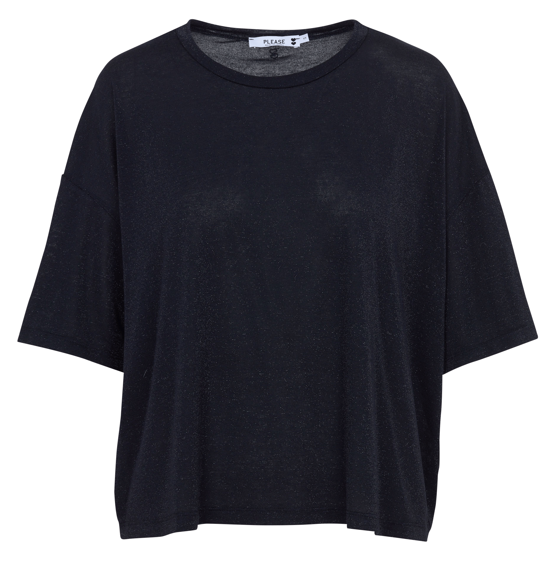 Flowy loose sequined t-shirt  Navy