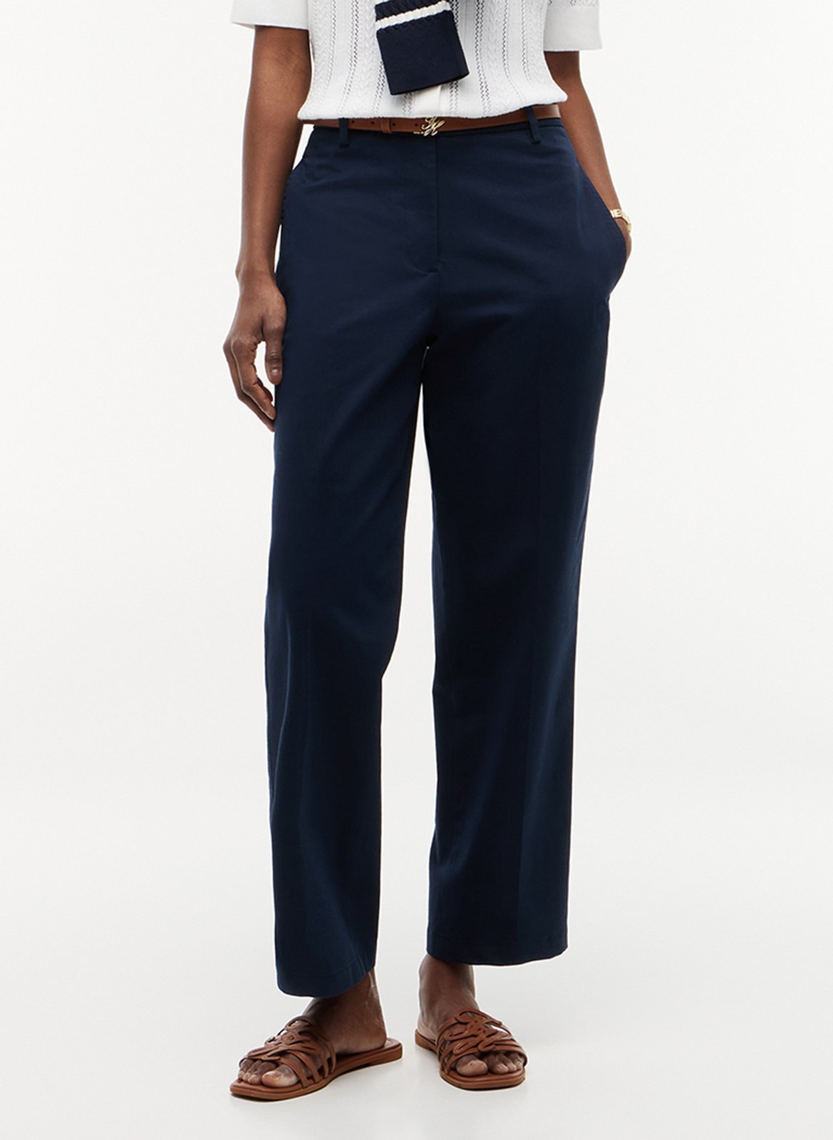 Pantalon carrotte en coton bio TOMMY HILFIGER Bleu