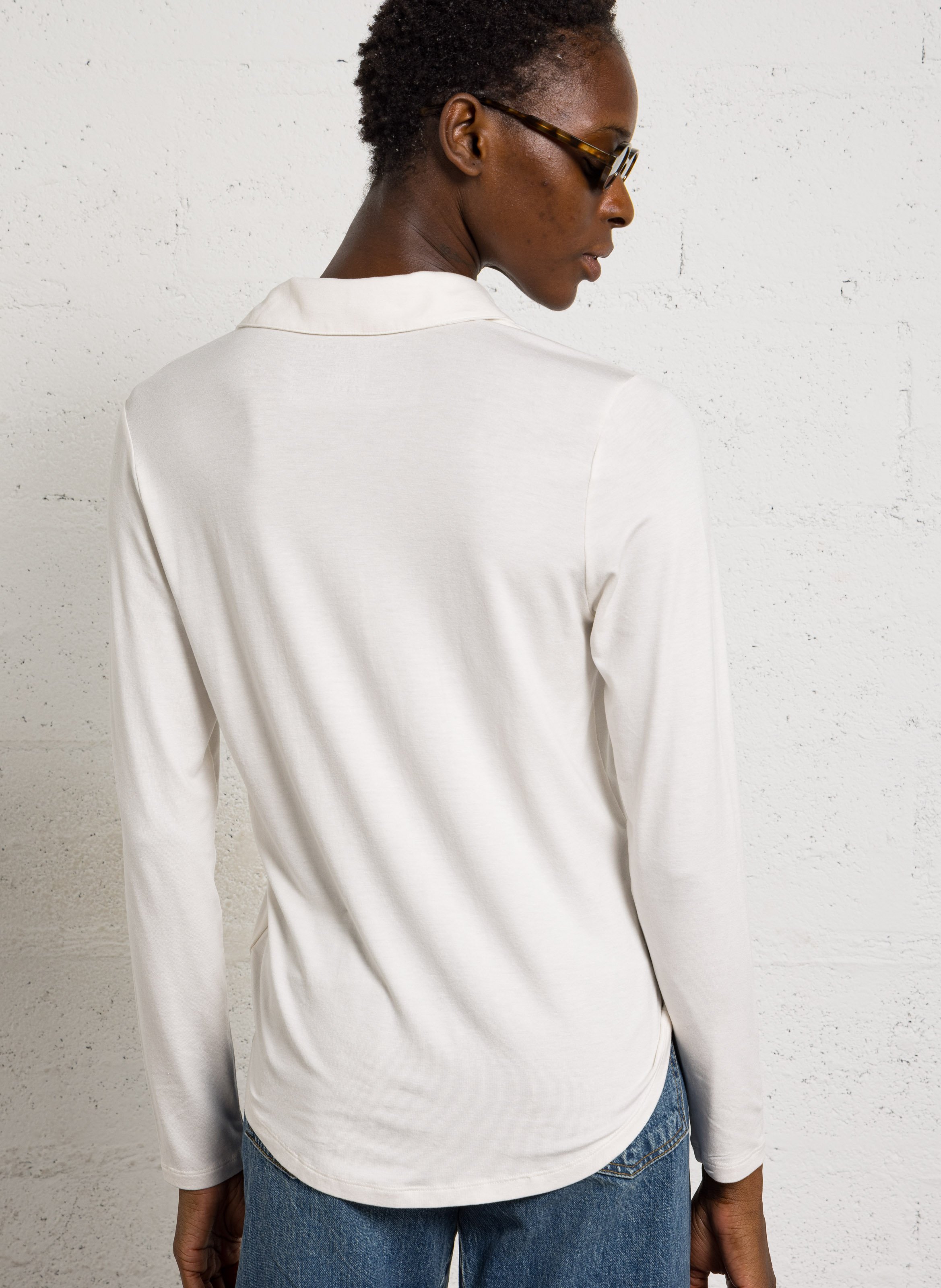 Chemise col classique stretch MAJESTIC FILATURES Beige