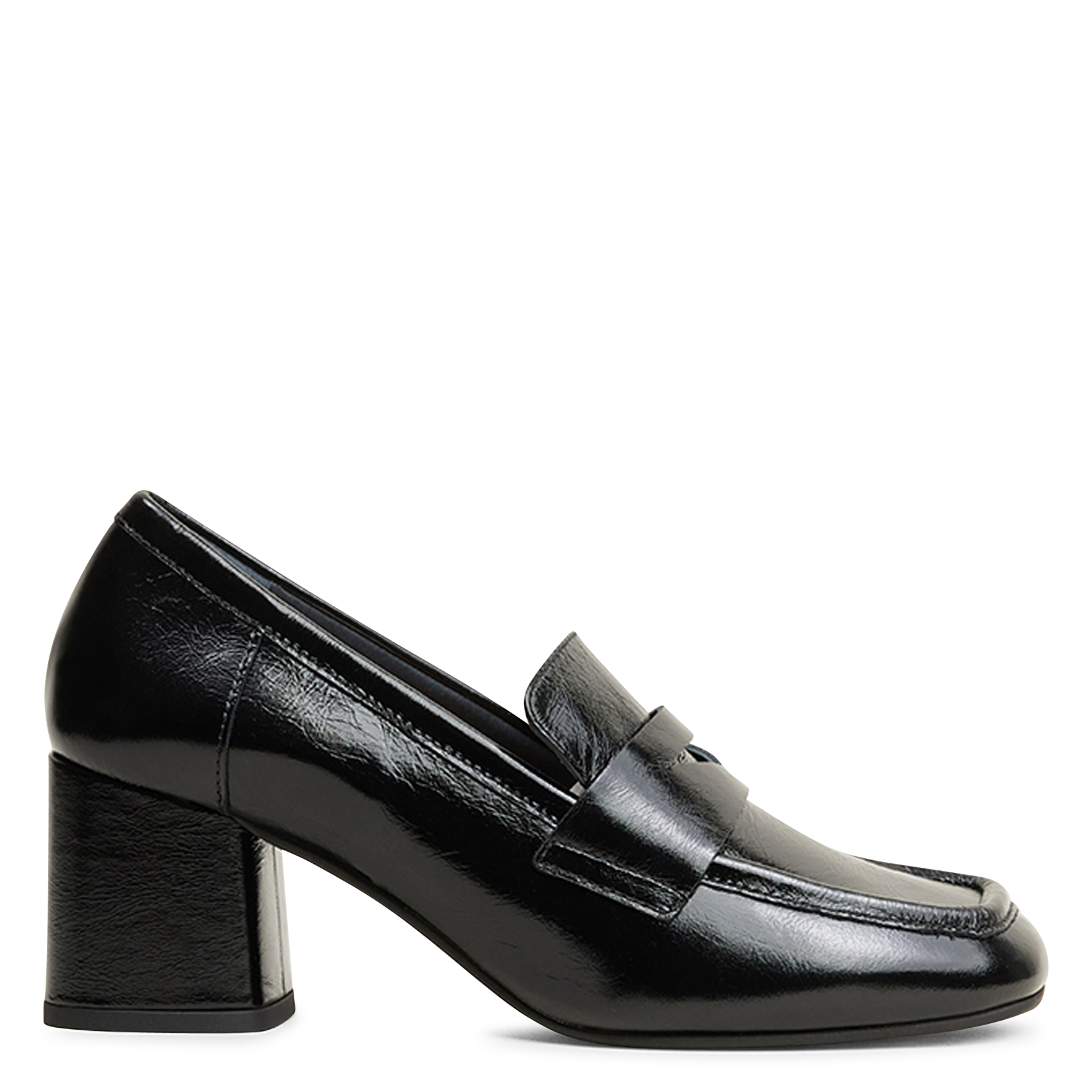 Heeled leather loafers JONAK Black